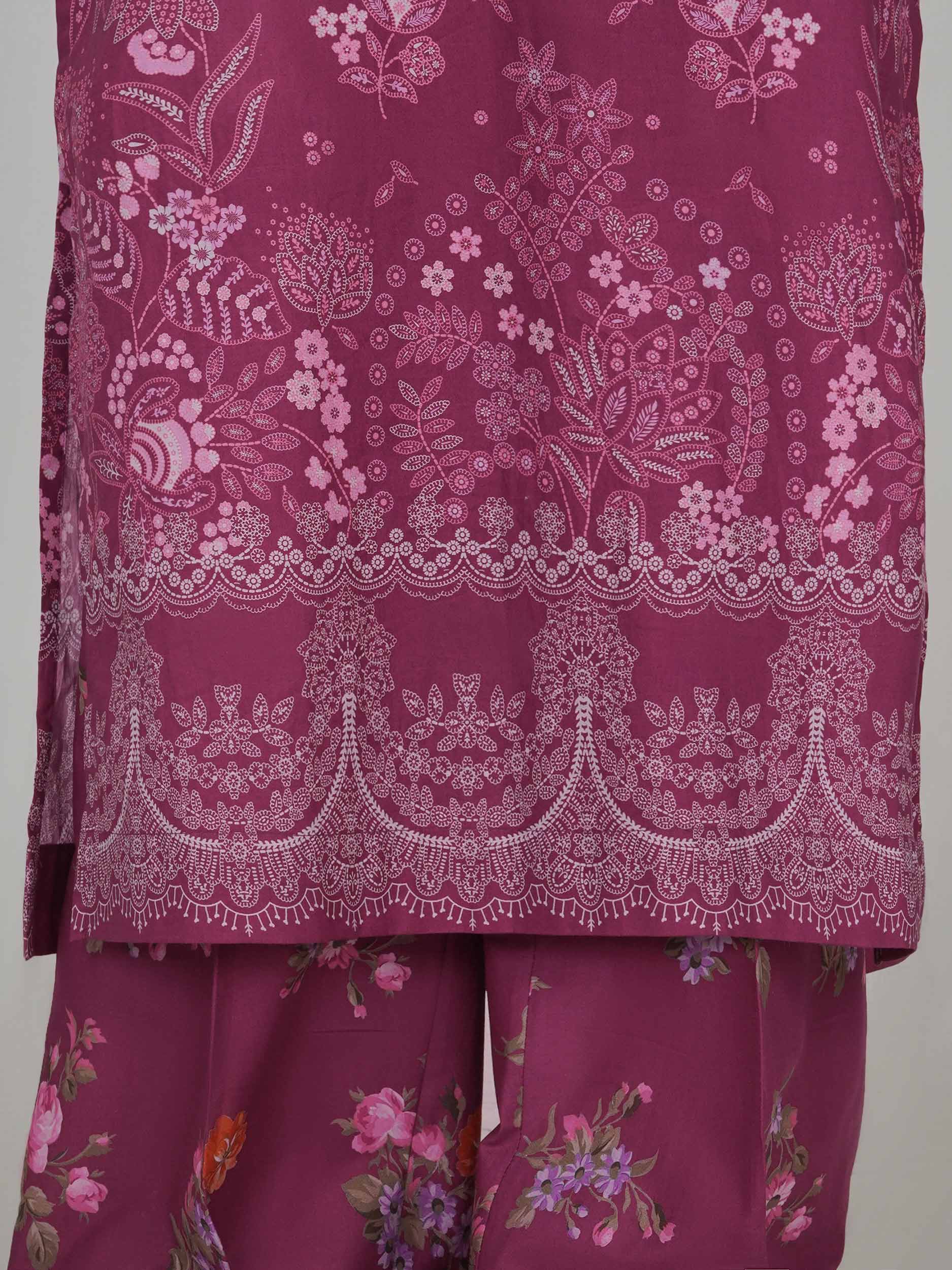 3 Piece Lawn Slub Suit (Pret)