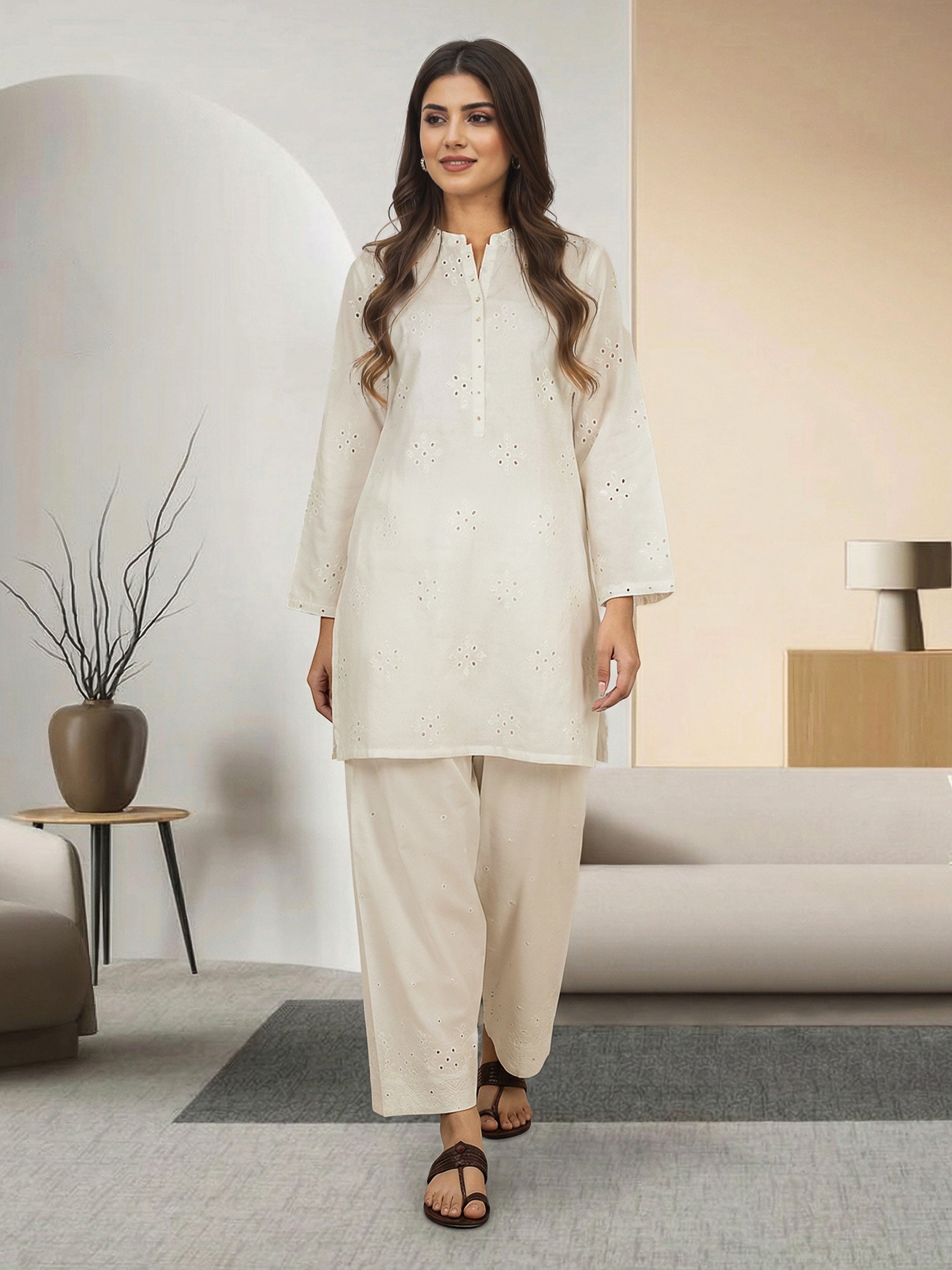 2 Piece Lawn Suit- Embroidered (Pret)