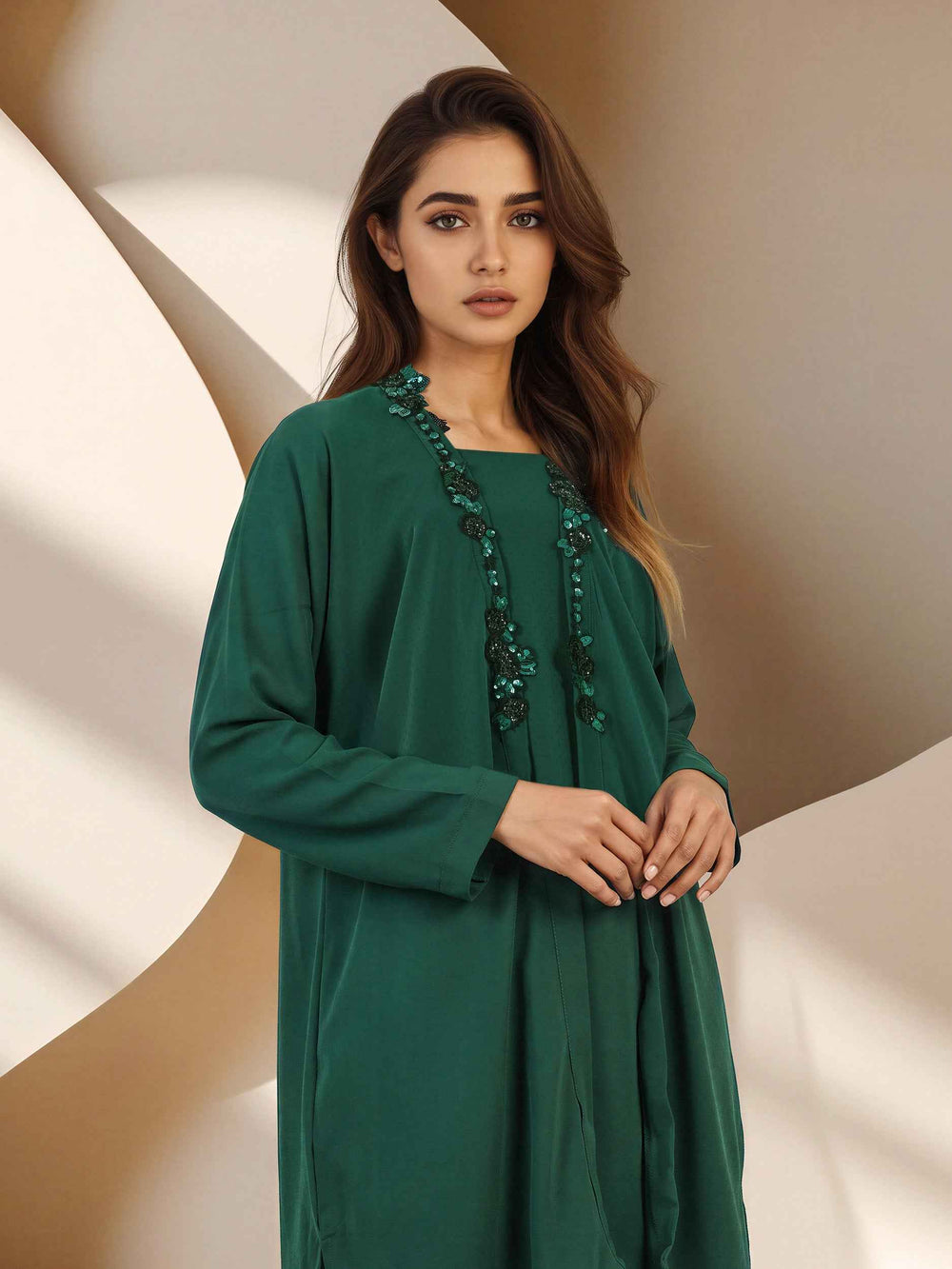 2 Piece Grip Texture Suit- Embellished (Pret)