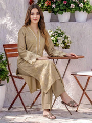 2 Piece Silk Suit- Embroidered (Pret)