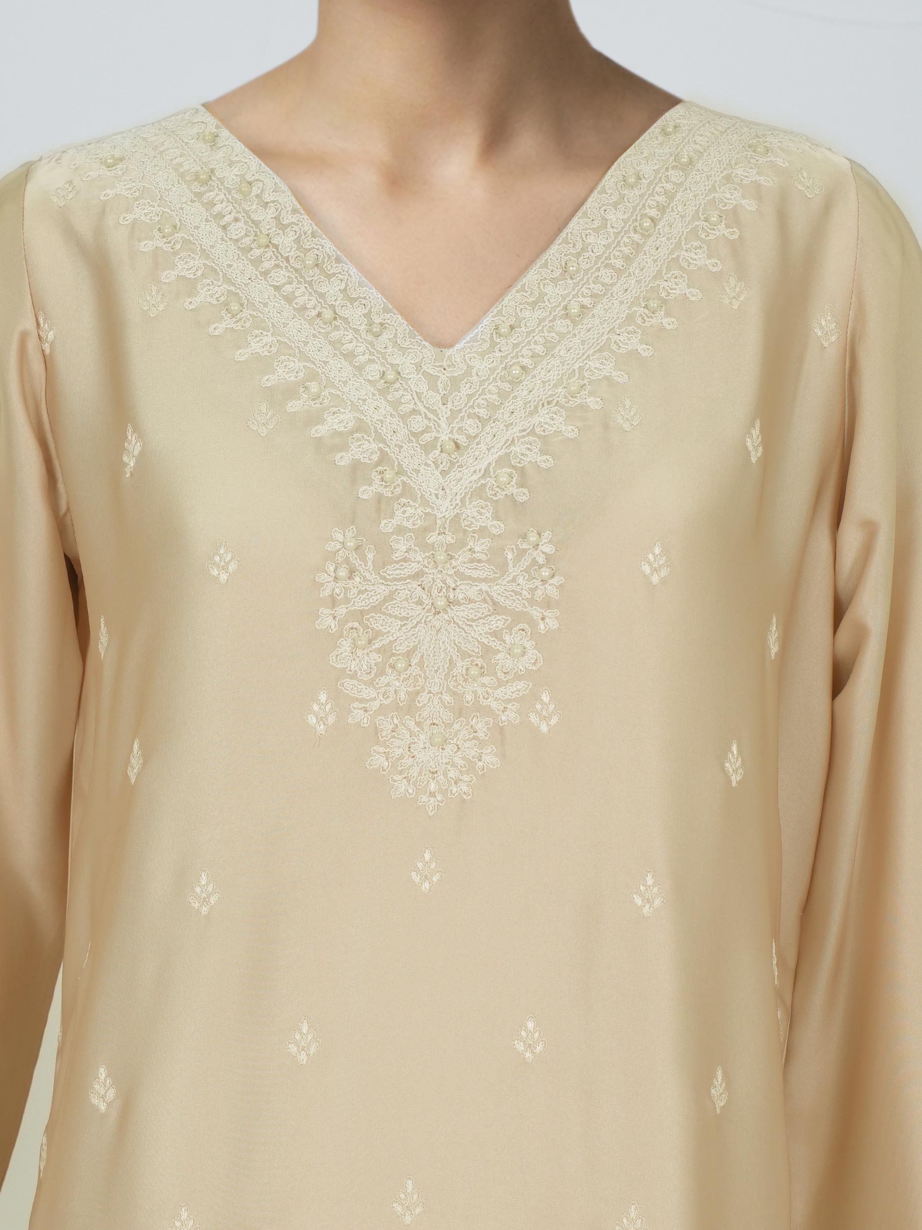 2 Piece Silk Suit- Embroidered (Pret)
