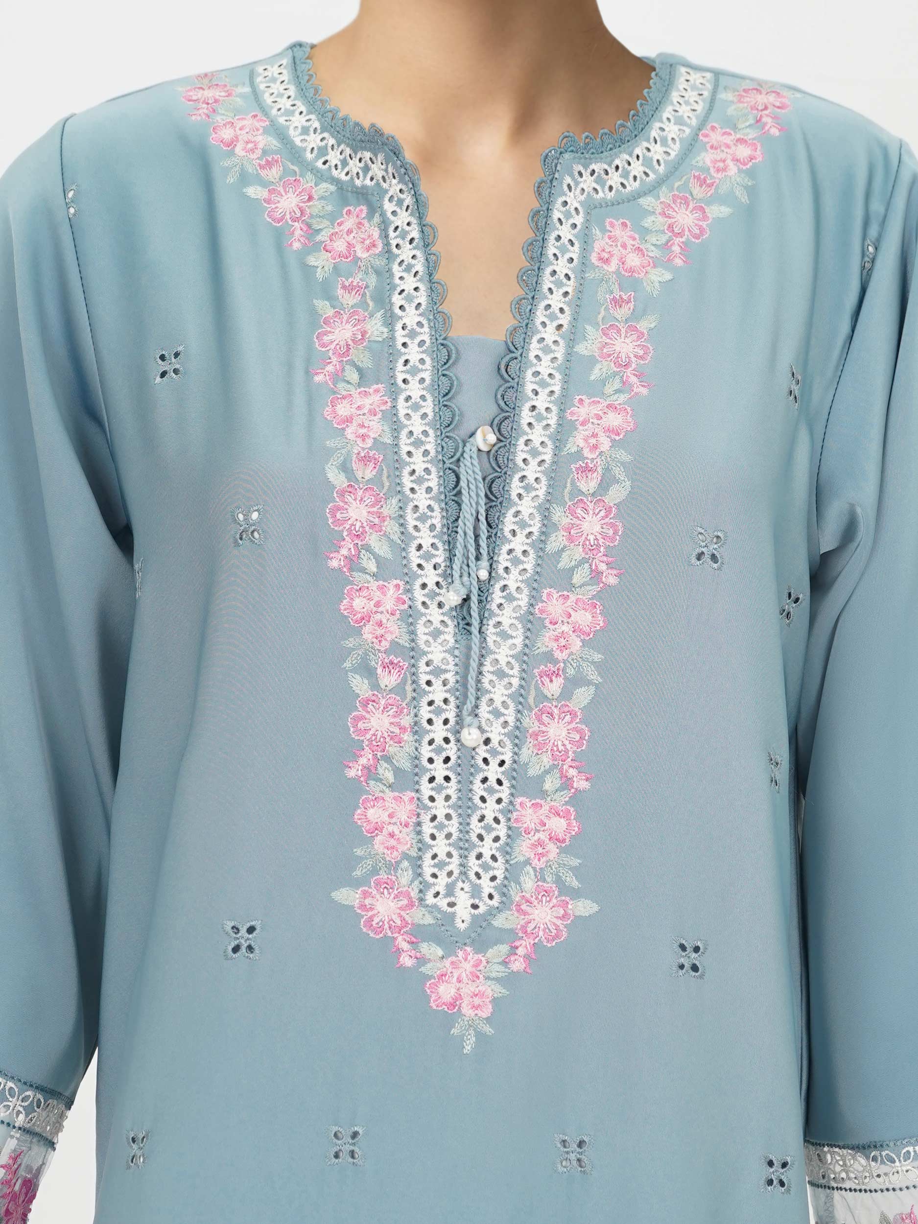 2 Piece Premium Silk Suit- Embroidered (Pret)