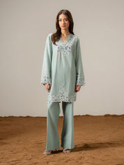 2 Piece Viscose Suit- Embroidered (Pret)
