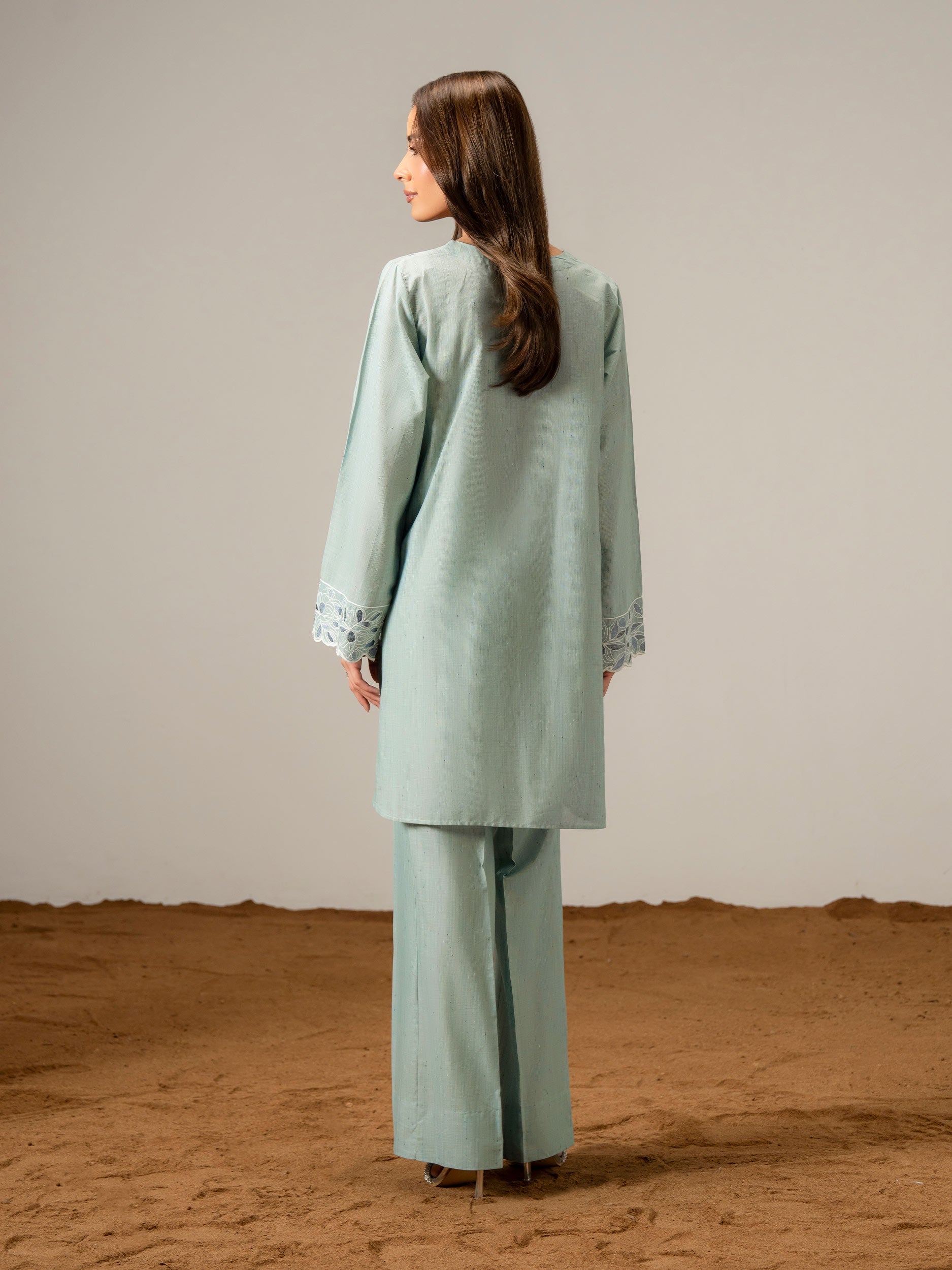 2 Piece Viscose Suit- Embroidered (Pret)