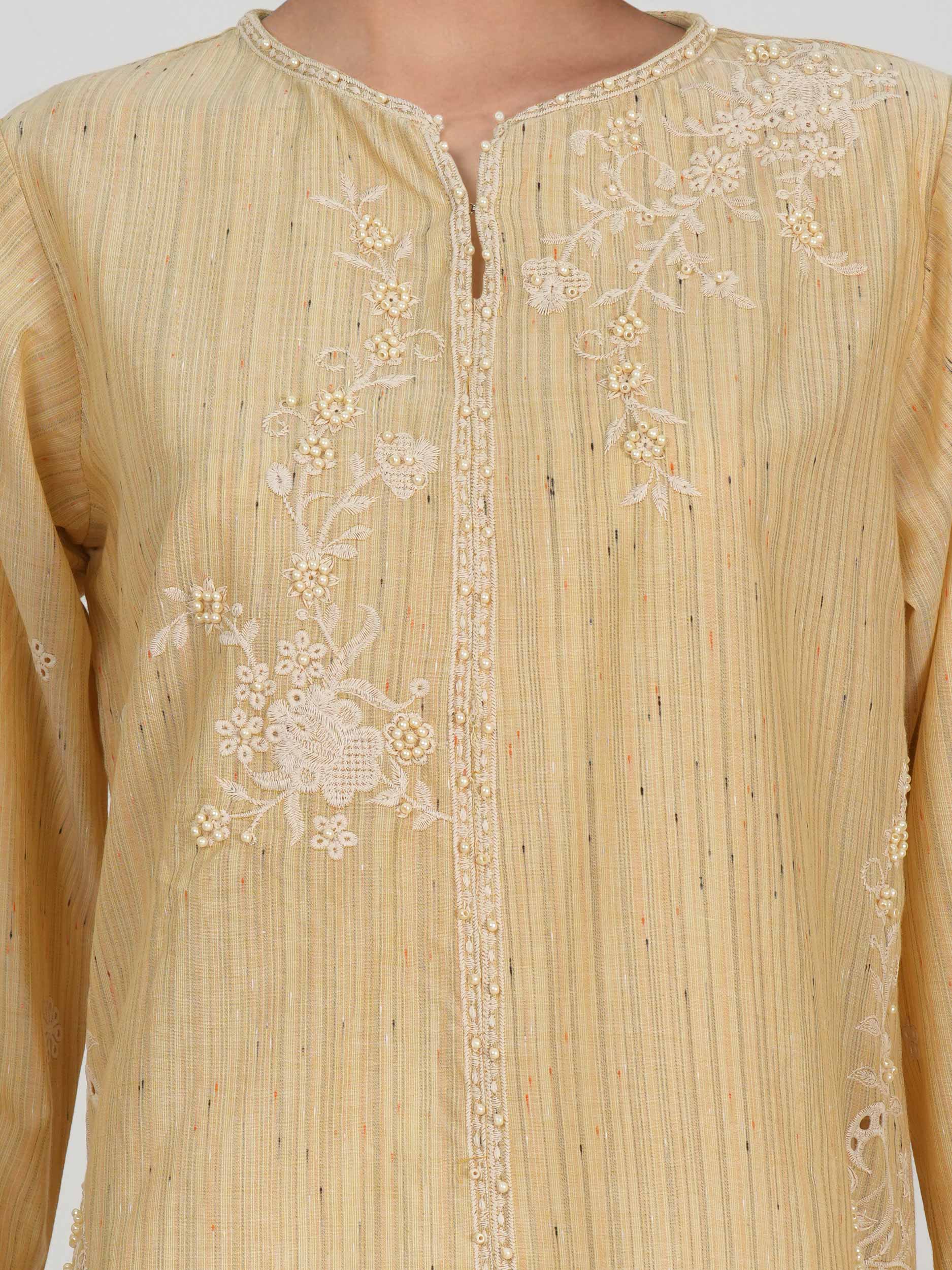 Yarn Dyed Kurti- Embroidered (Pret)
