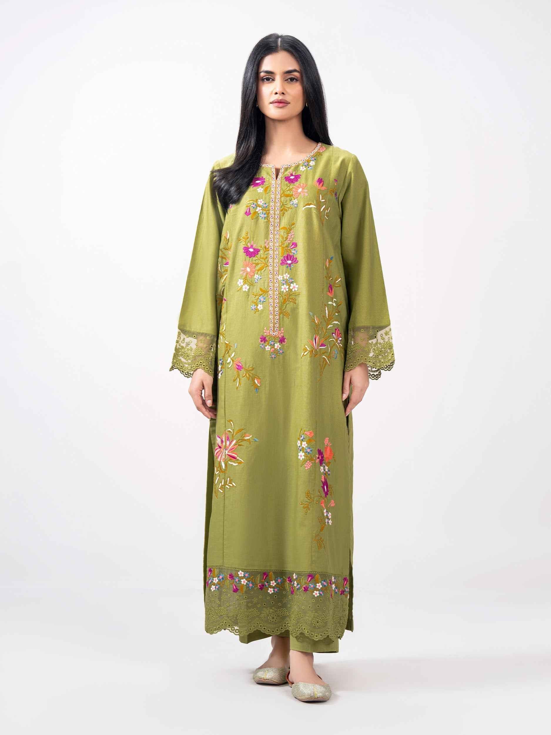 2 Slub Khaddar- Embroidered (Pret)