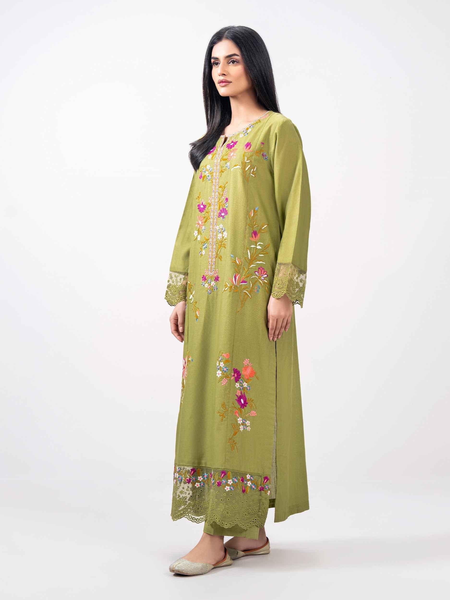 2 Slub Khaddar- Embroidered (Pret)