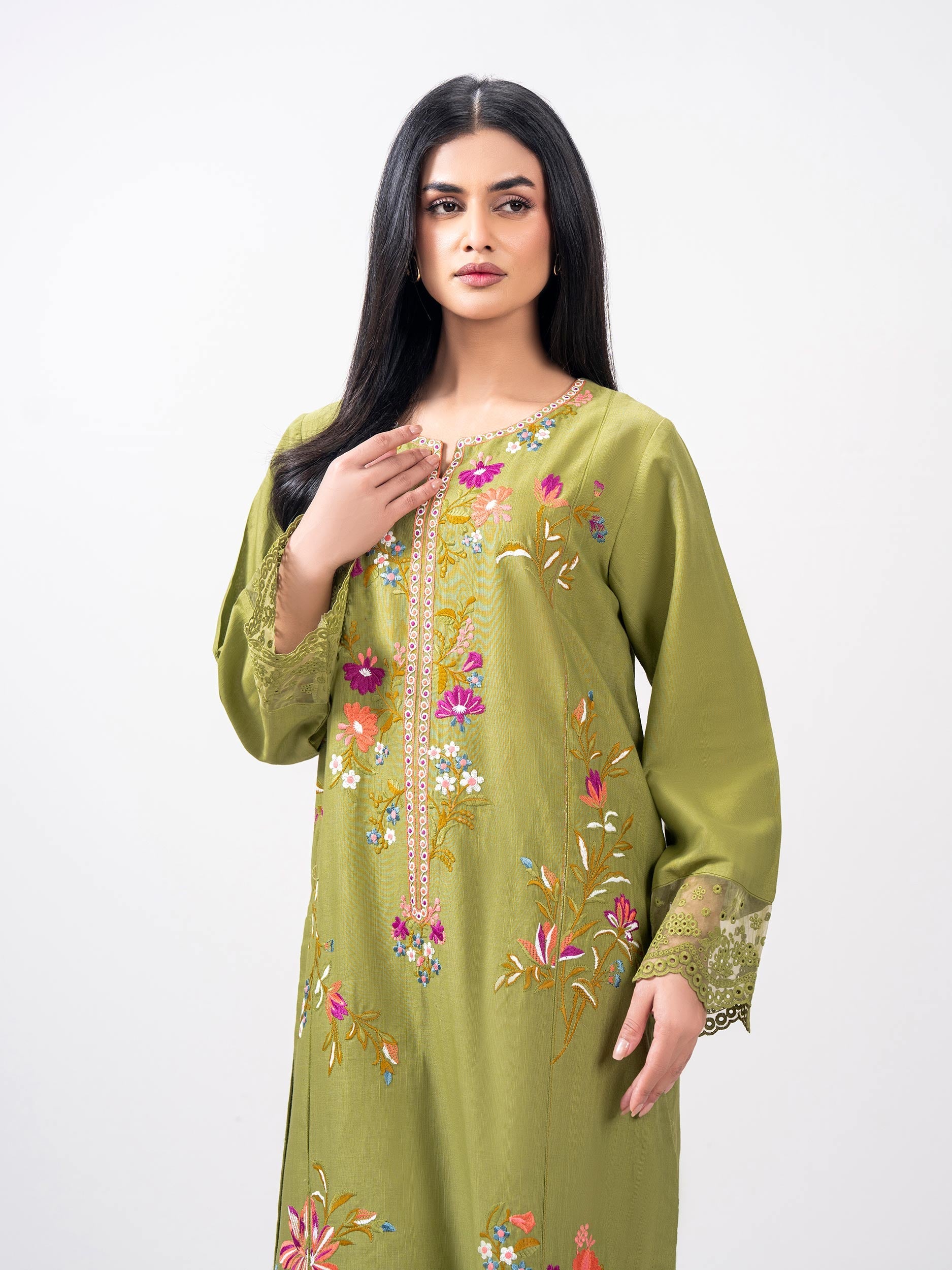 2 Slub Khaddar- Embroidered (Pret)