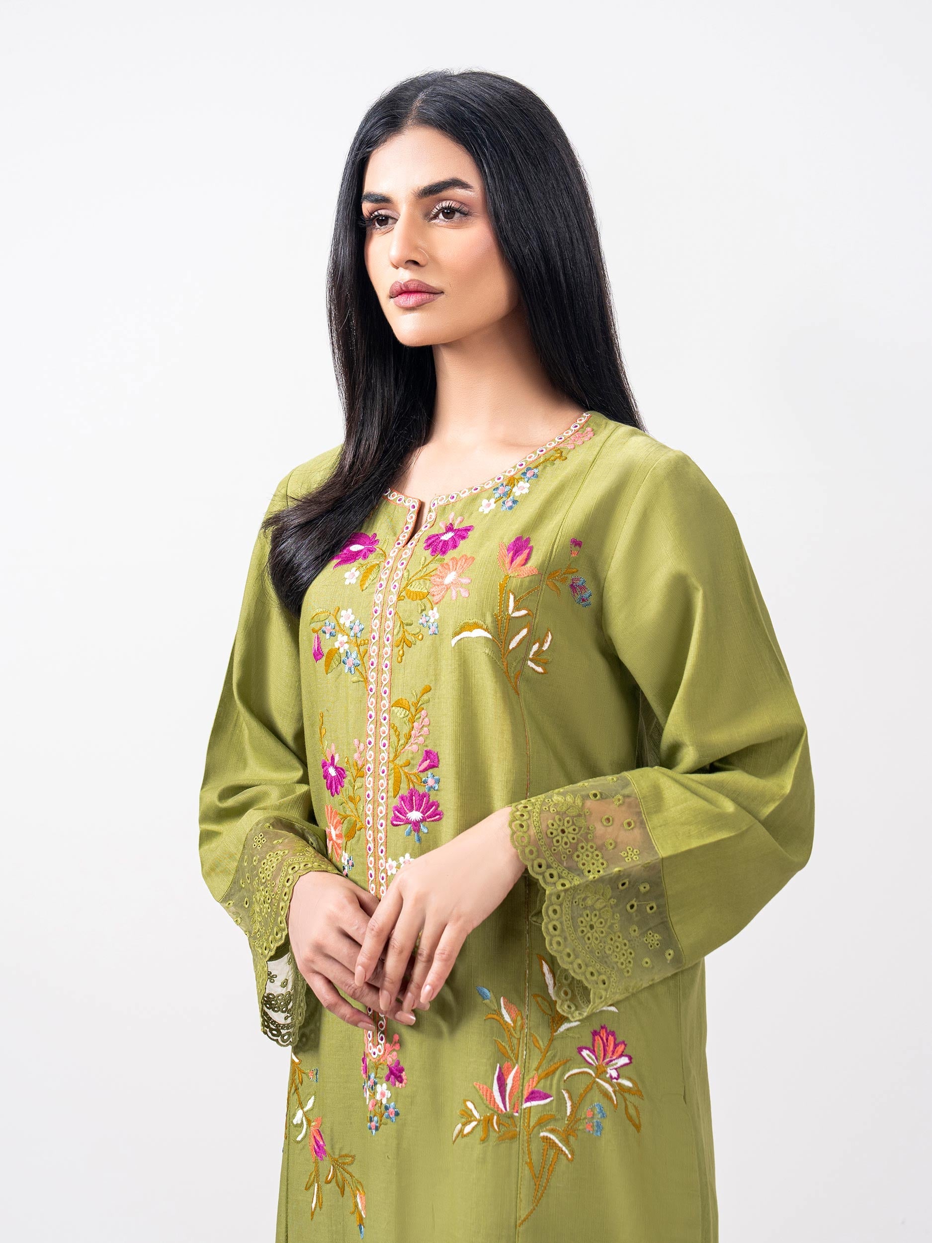 2 Slub Khaddar- Embroidered (Pret)