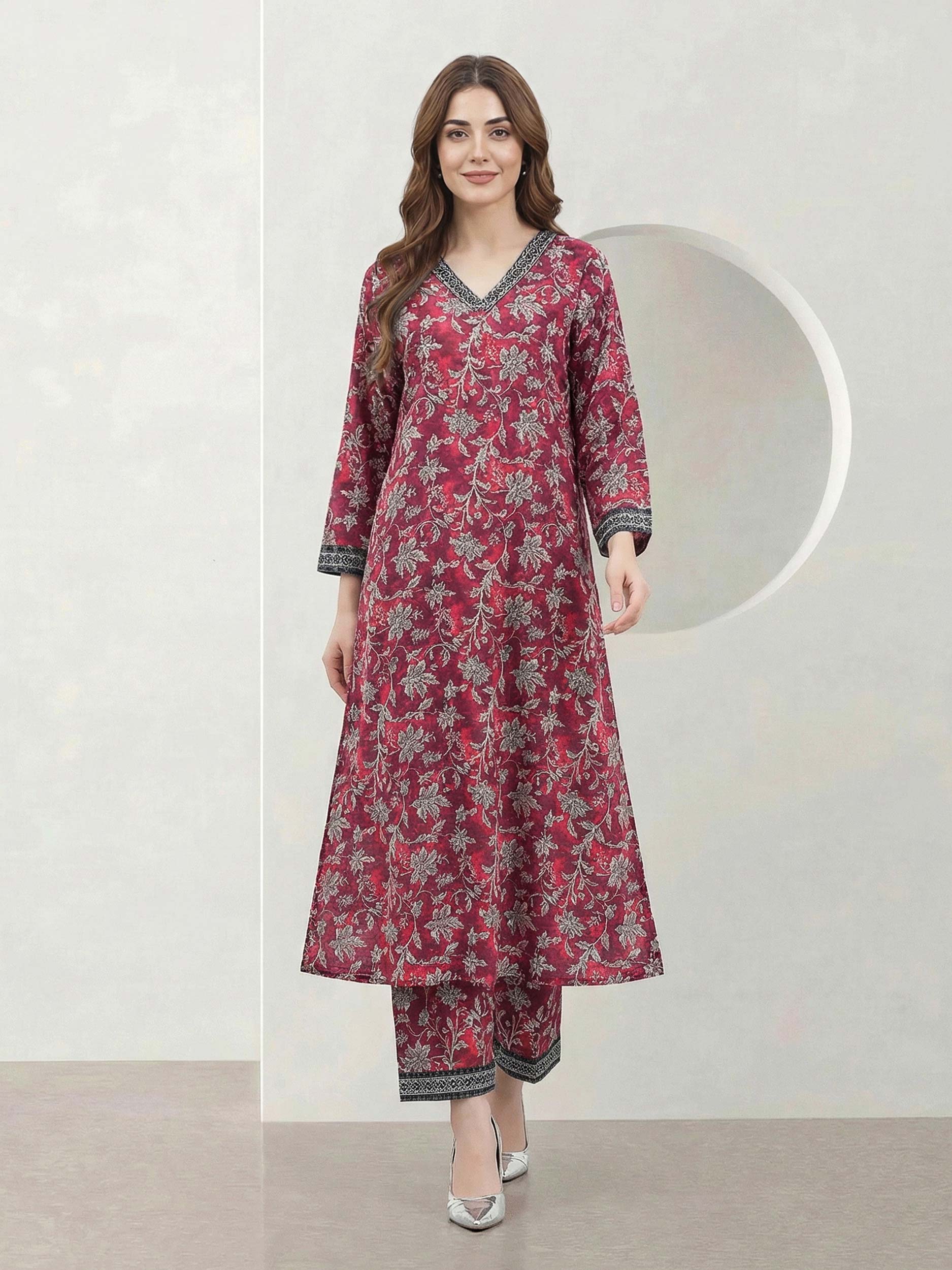 2 Piece Viscose Slub Suit (Pret)