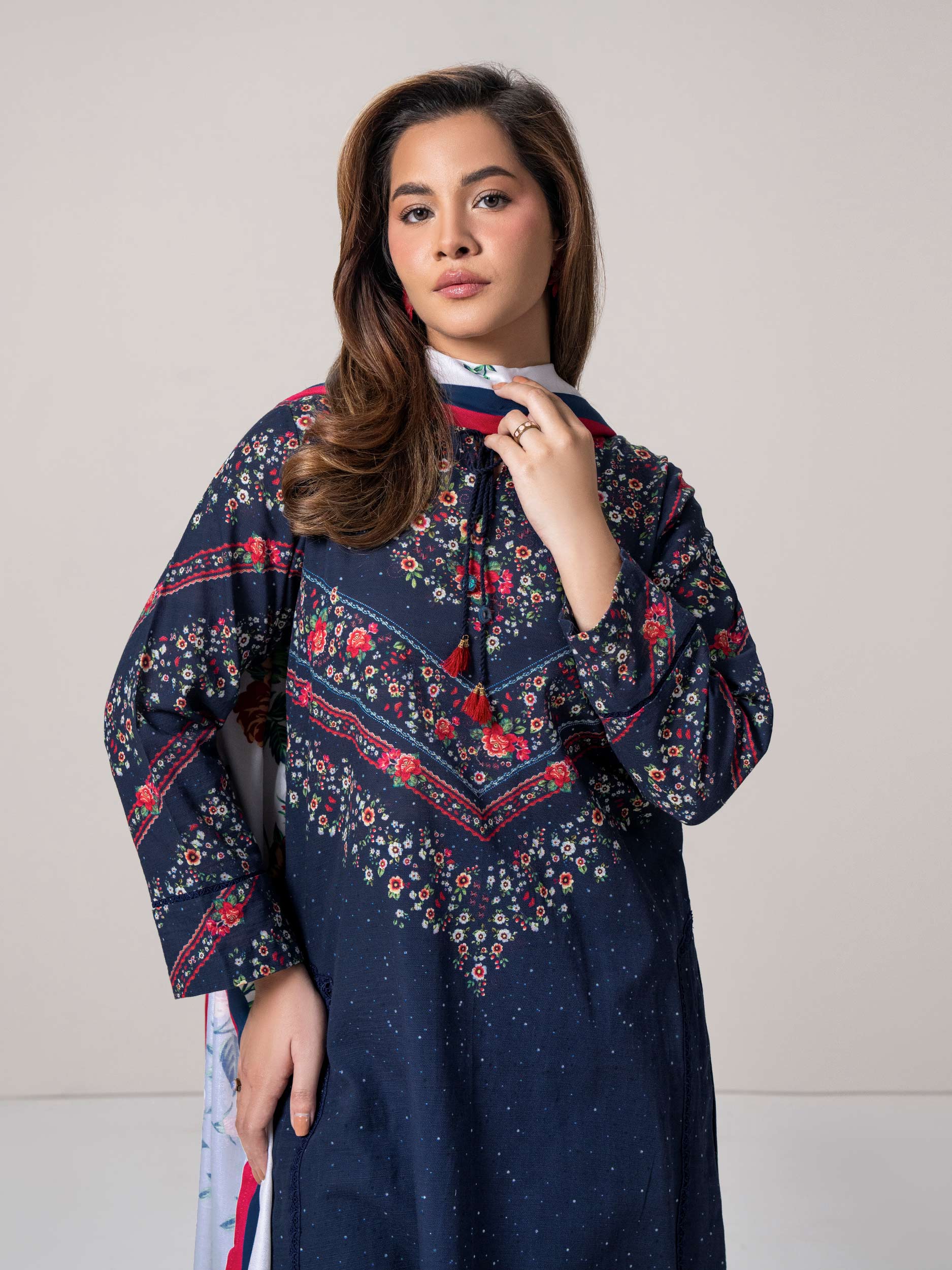 3 Piece Slub Khaddar Suit (Pret)