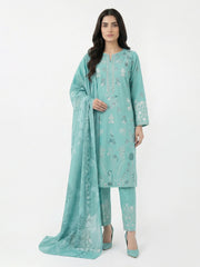 3 Piece Khaddar Suit- Embroidered (Pret)