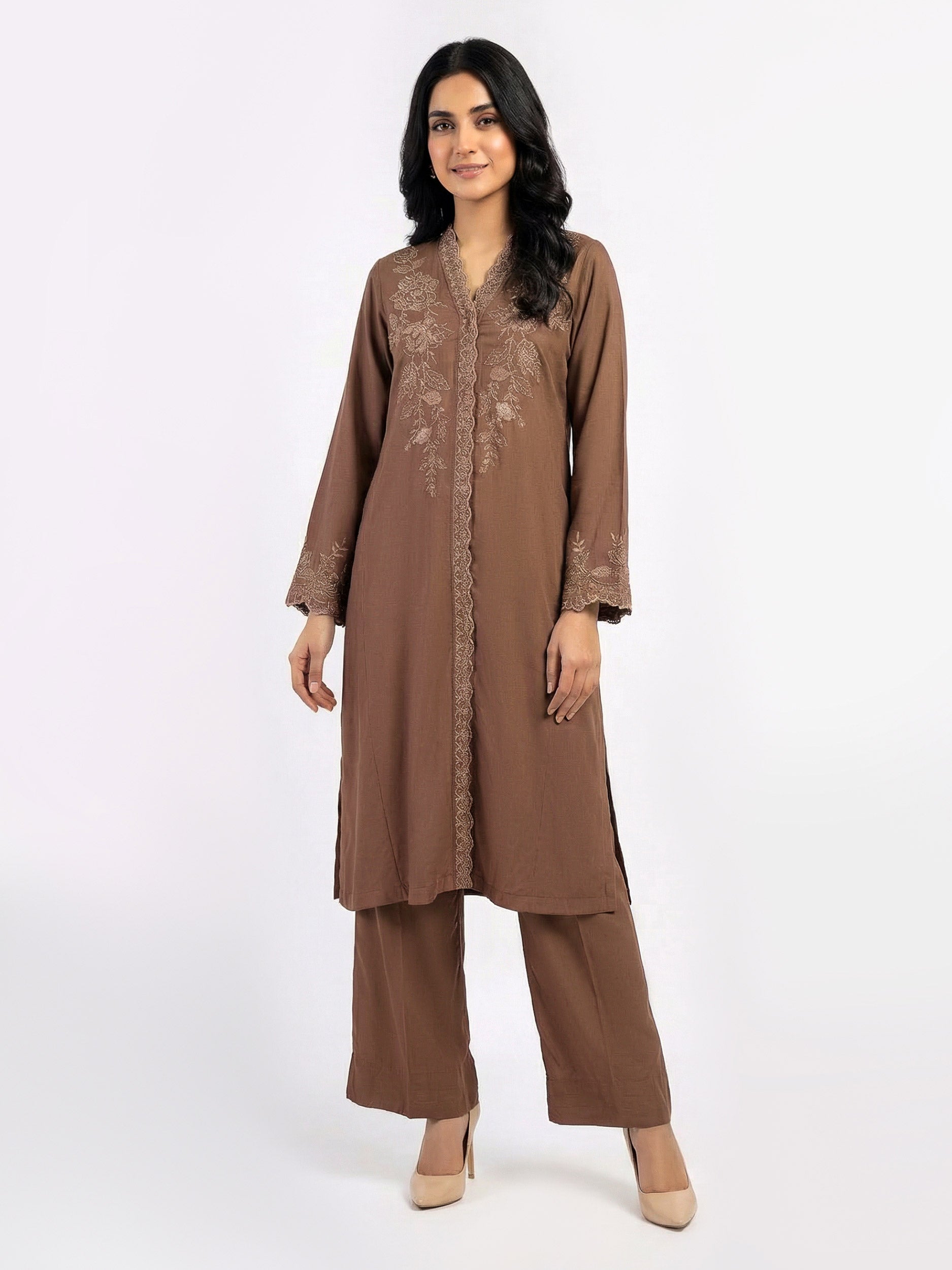 2 Piece Crepe- Embroidered (Pret)