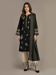 3 Piece Slub Khaddar- Embroidered (Pret)