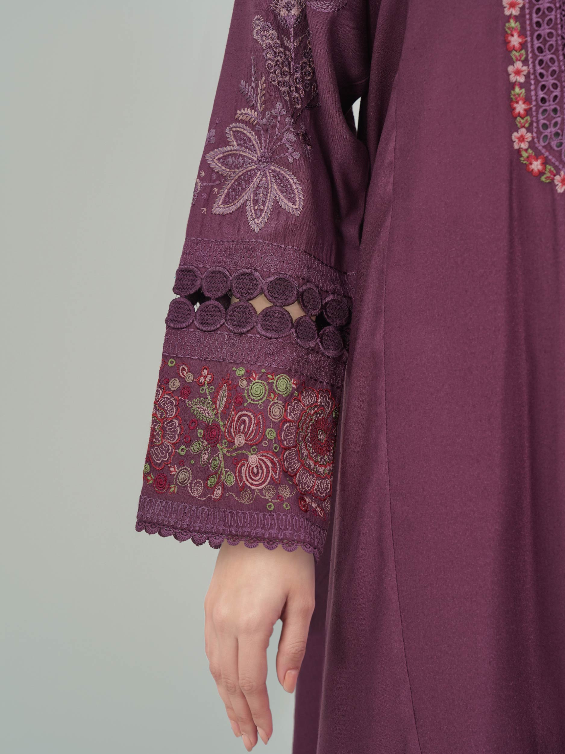 3 Piece Karandi Suit- Embroidered (Pret)