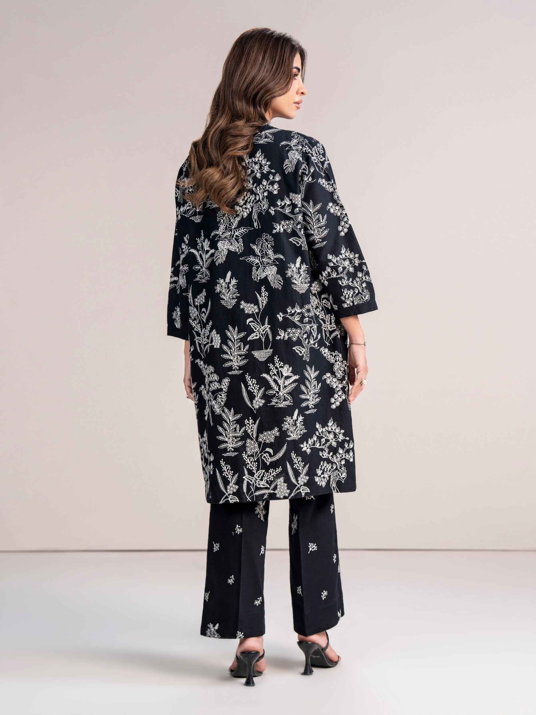 2 Piece Cardigan Khaddar Suit- Embroidered (Pret)