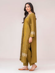 3 Piece Khaddar Suit- Embroidered (Pret)