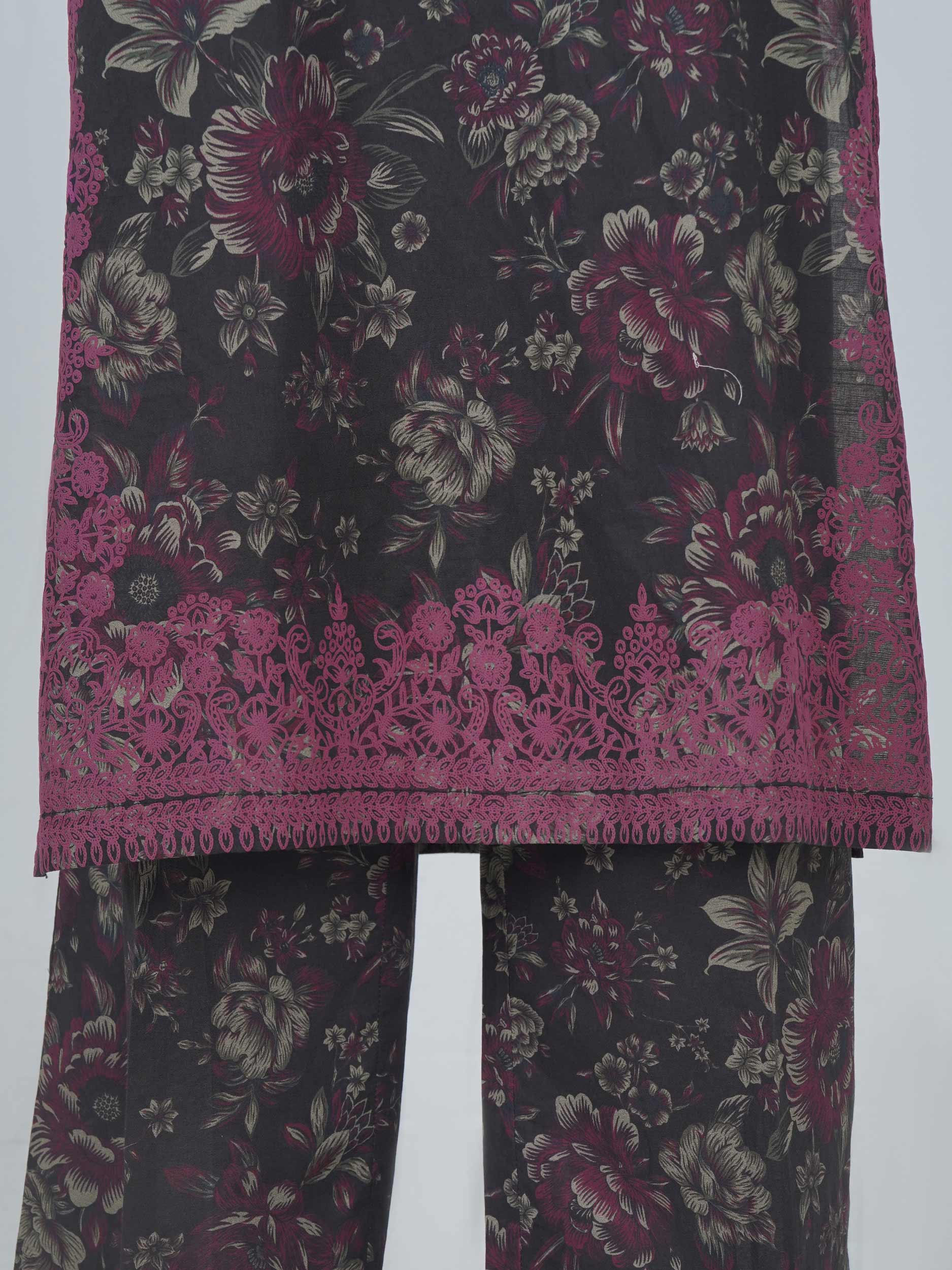3 Piece Lawn Slub Suit (Pret)