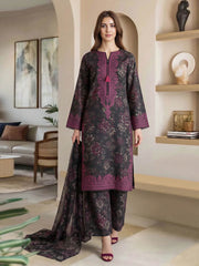3 Piece Lawn Slub Suit (Pret)