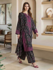 3 Piece Lawn Slub Suit (Pret)