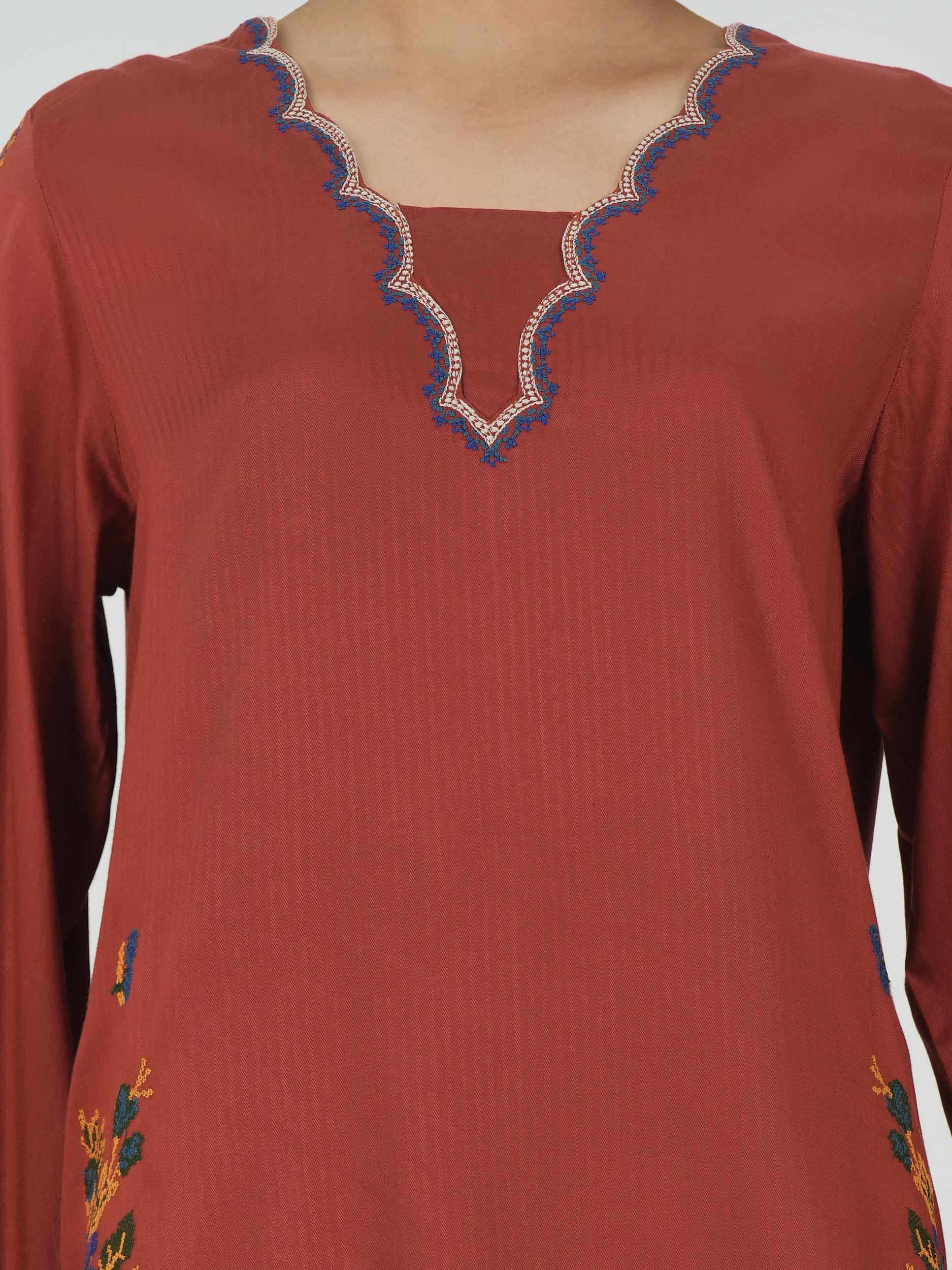 Crepe Kurti- Embroidered