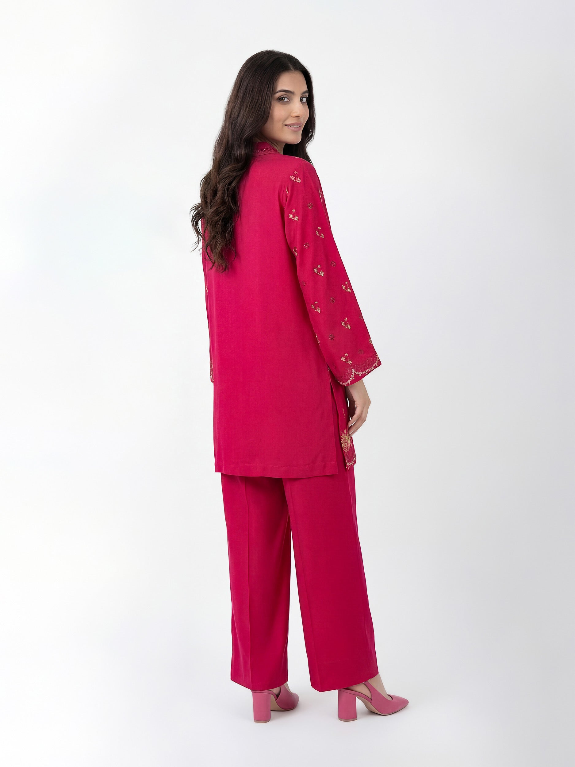 2 Piece Crepe Suit- Embroidered (Pret)