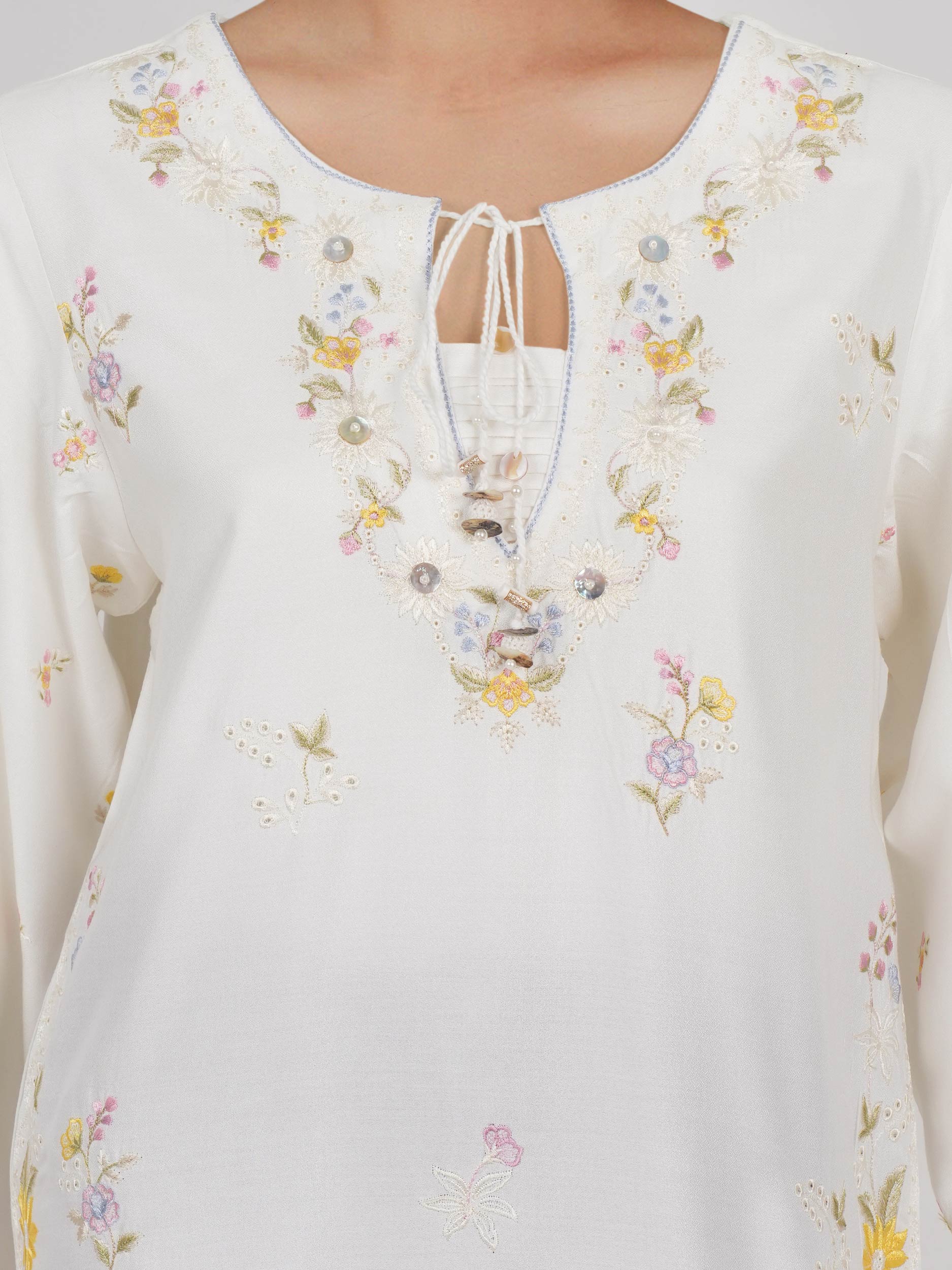 Crepe Kurti- Embroidered (Pret)