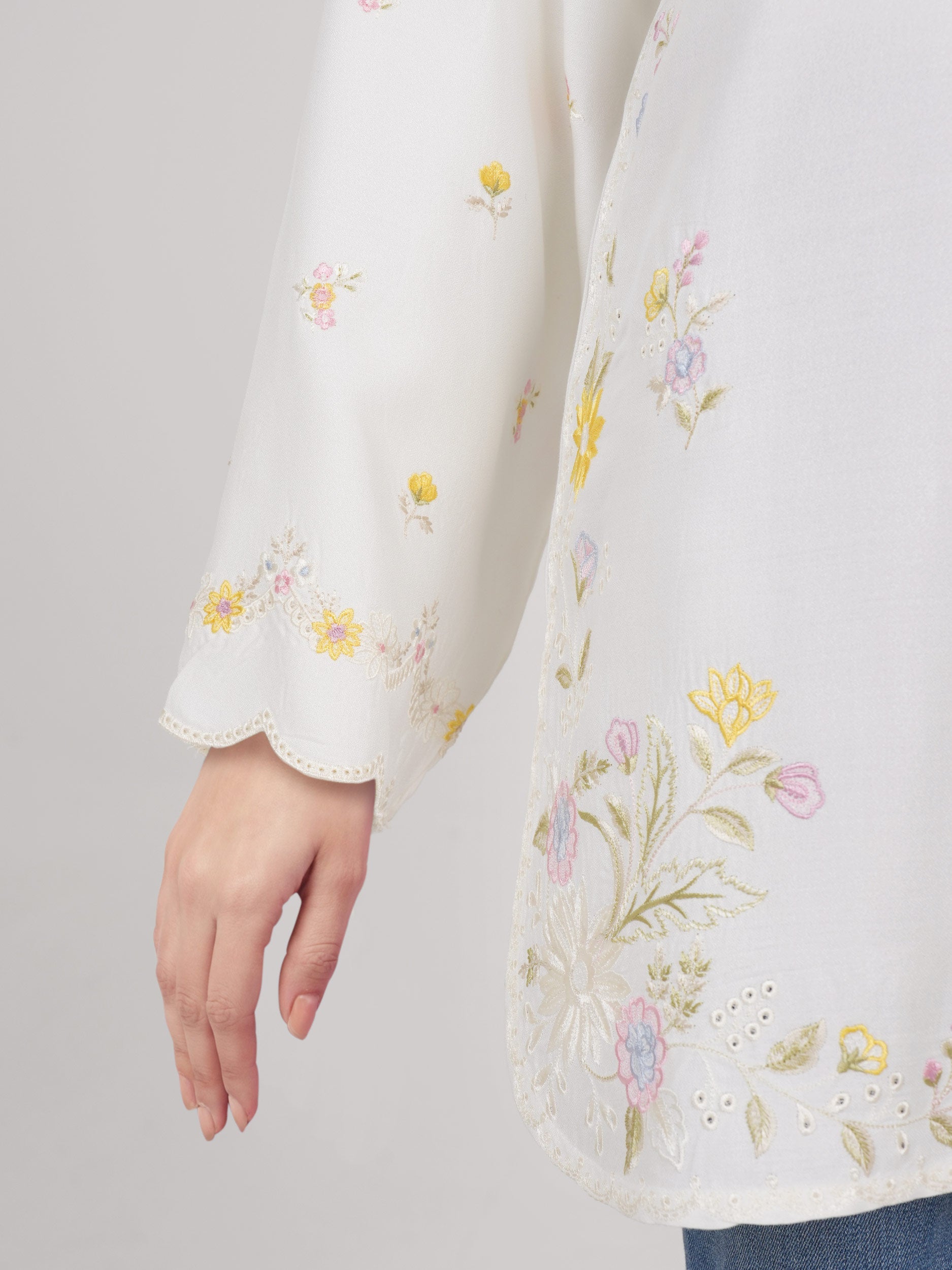 Crepe Kurti- Embroidered (Pret)