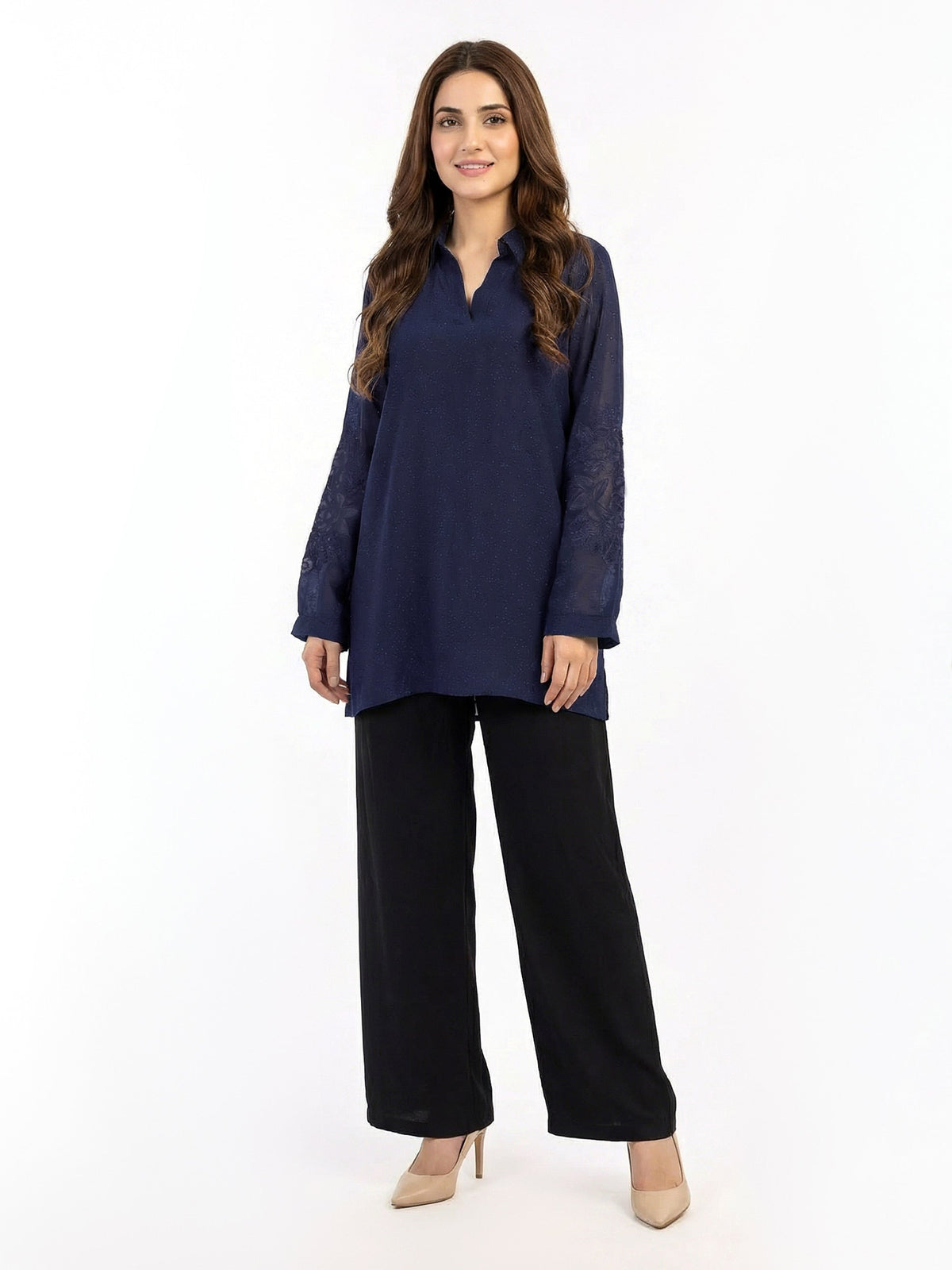 Yarn Dyed Kurti- Embroidered (Pret)