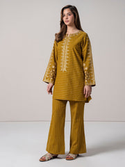 2 Piece Yarn Dyed Suit-  Embroidered (Pret)