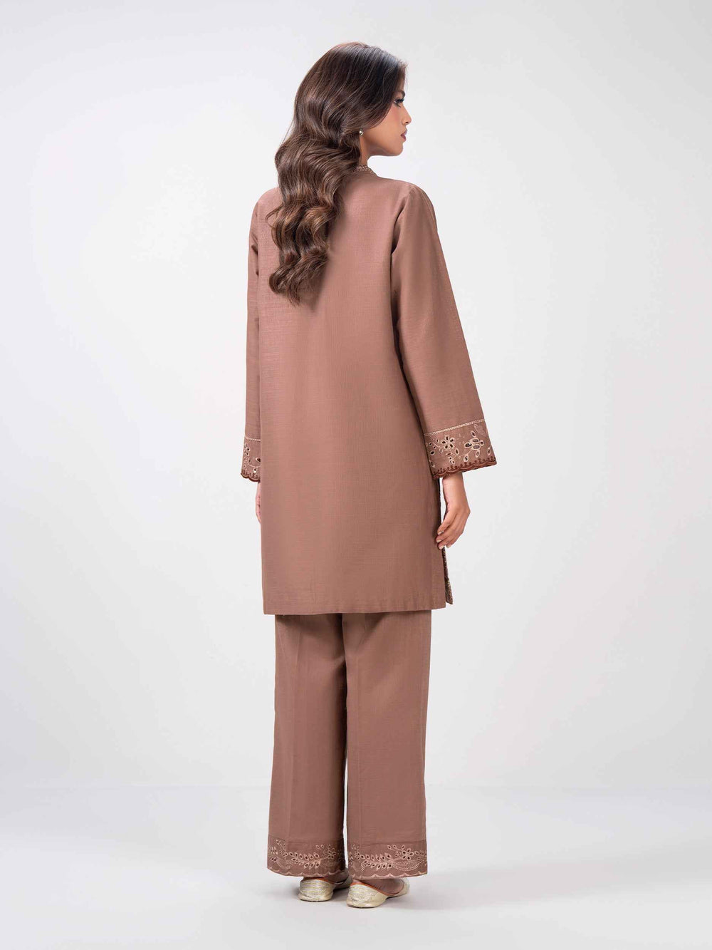 2 Piece Slub Khaddar Suit- Embroidered (Pret)