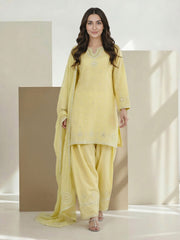 3 Piece Khaddi Silk Suit- Embroidered (Pret)