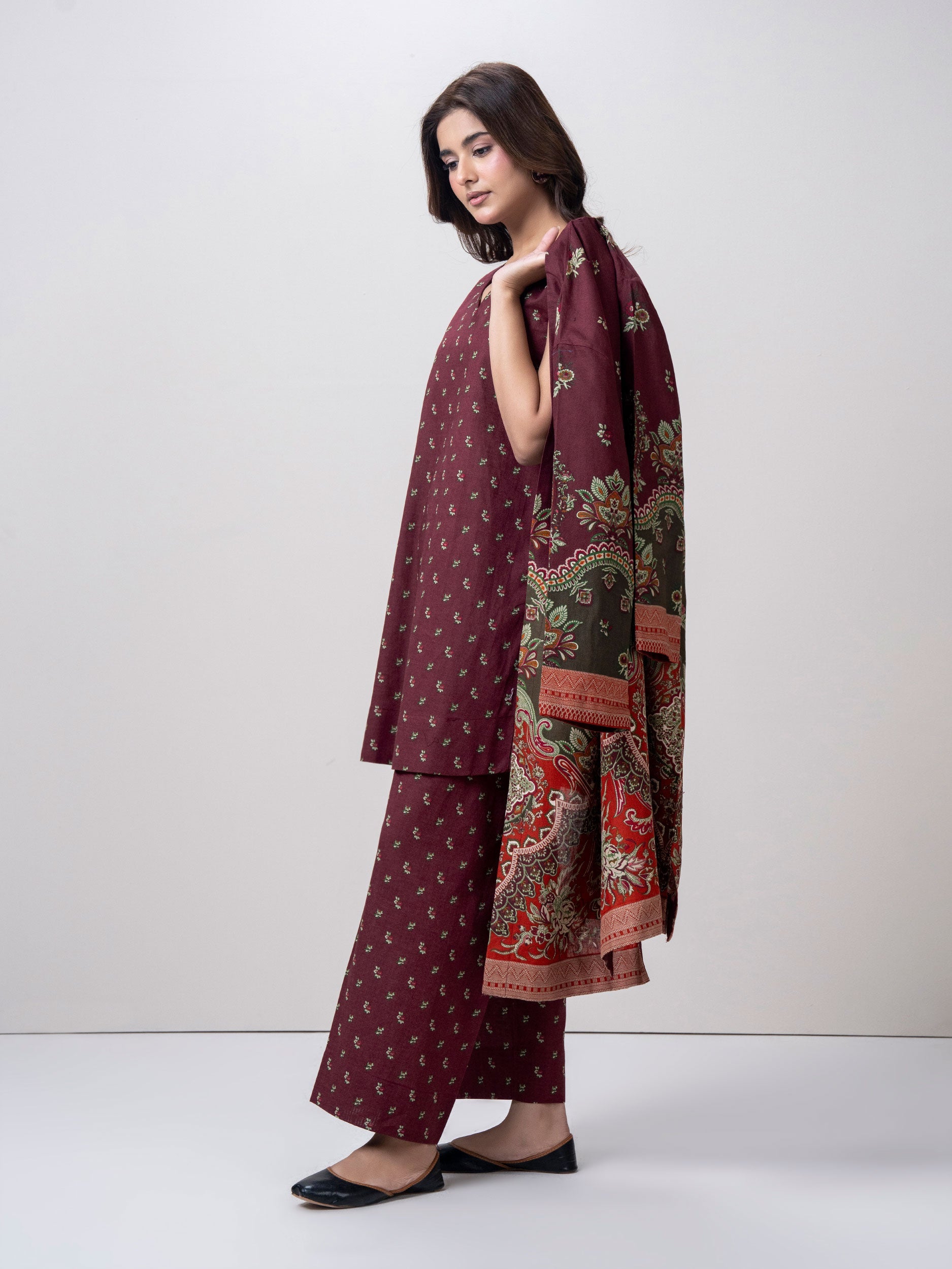 2 Piece Cardigan Khaddar Suit (Pret)