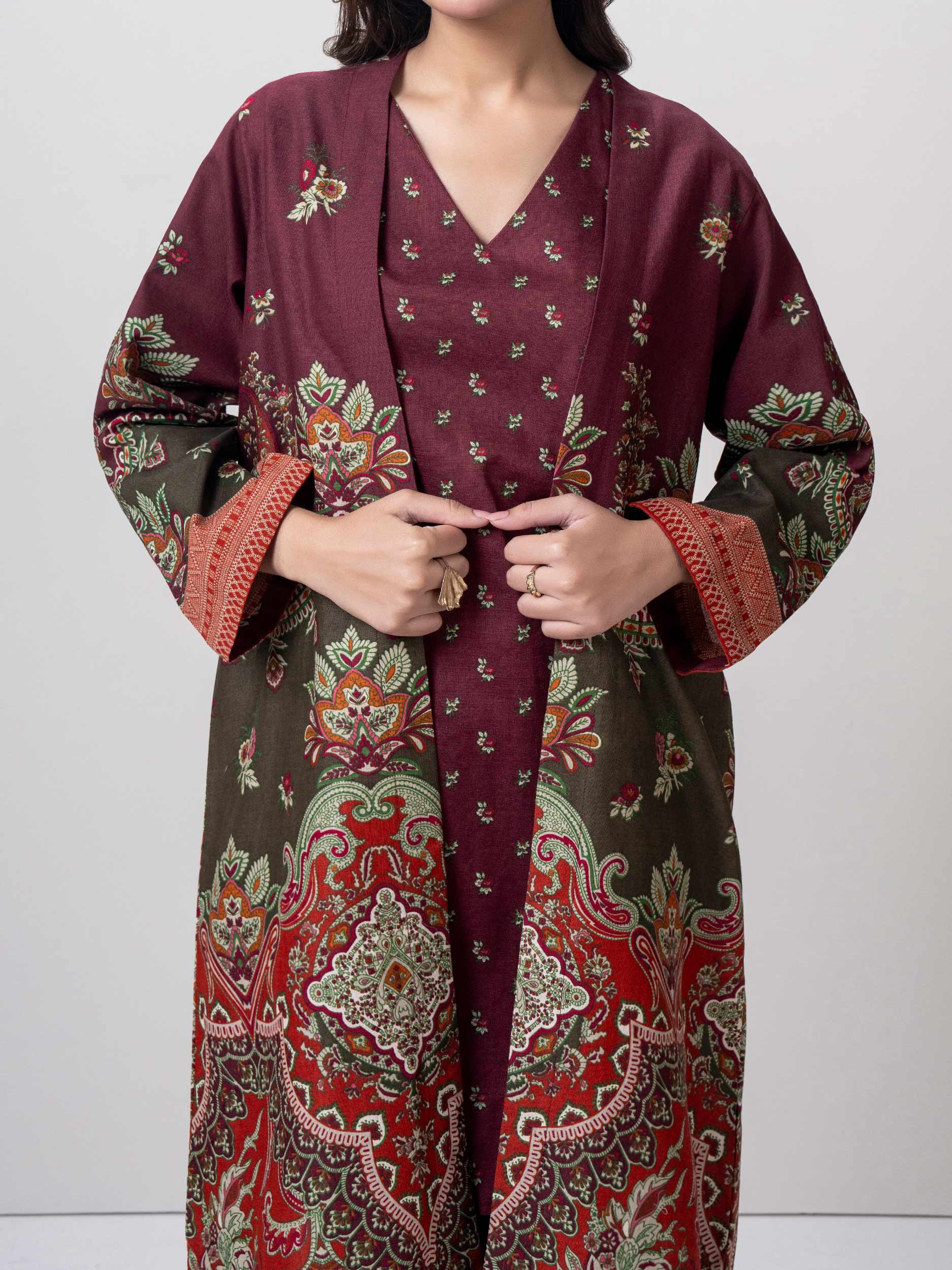 2 Piece Cardigan Khaddar Suit (Pret)
