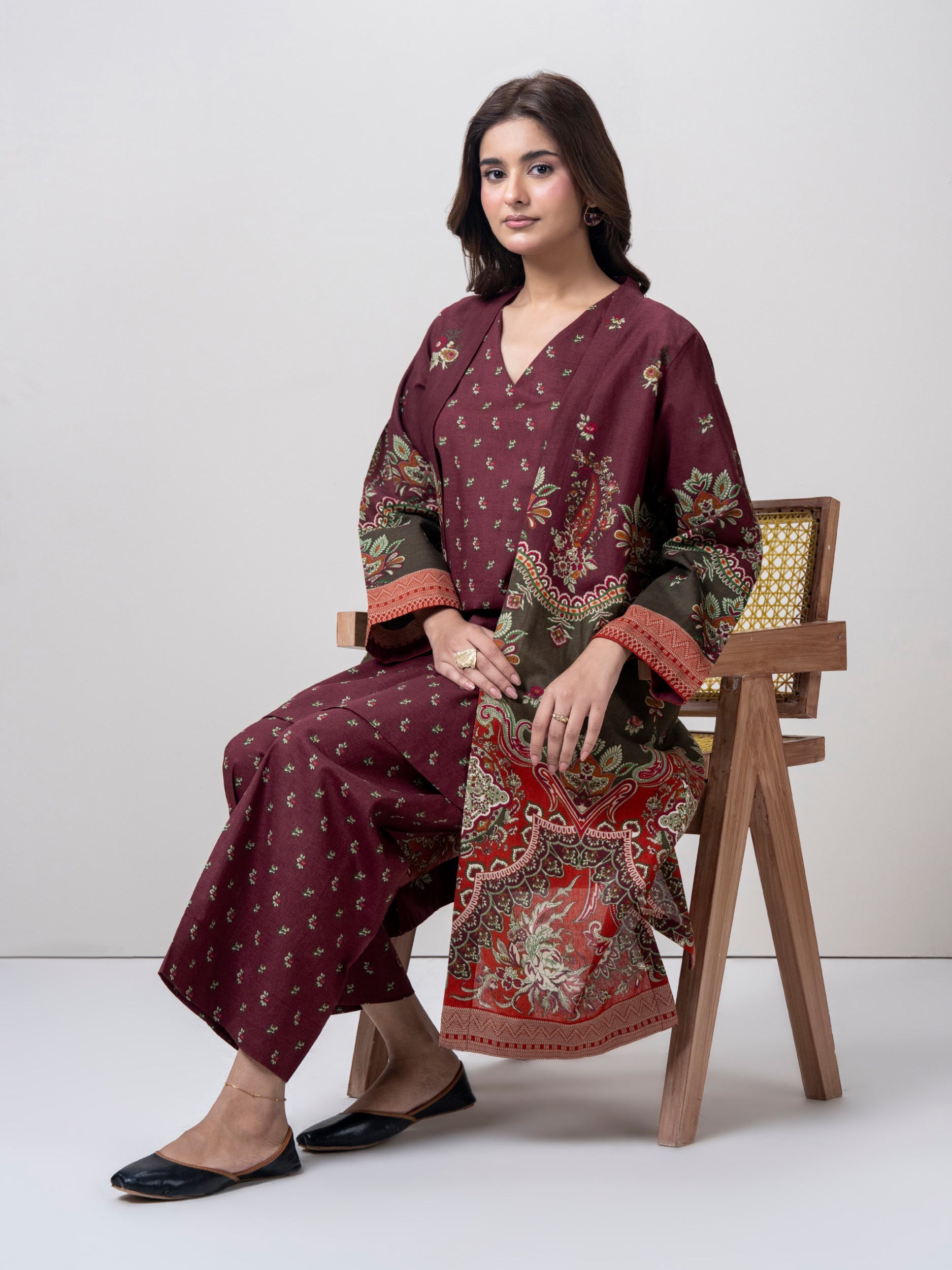 2 Piece Cardigan Khaddar Suit (Pret)