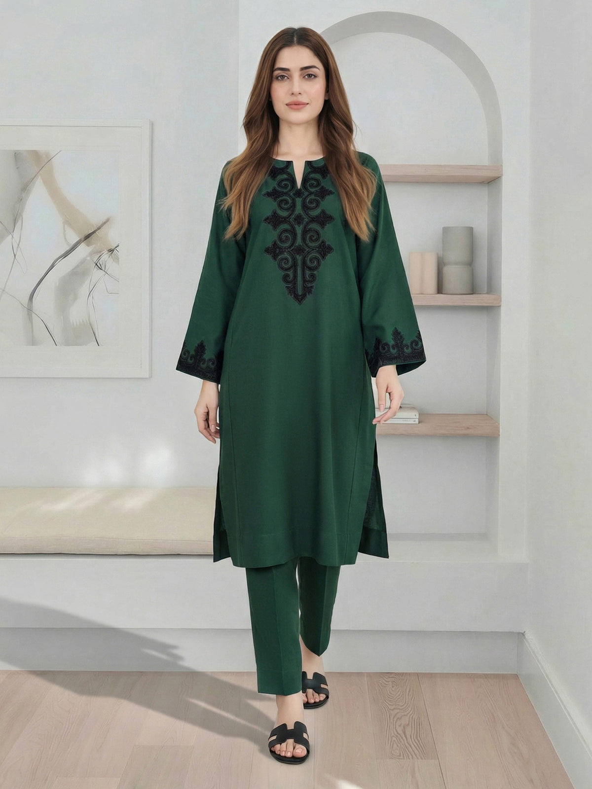 2 Piece Grip Winter Suit- Embroidered (Pret)