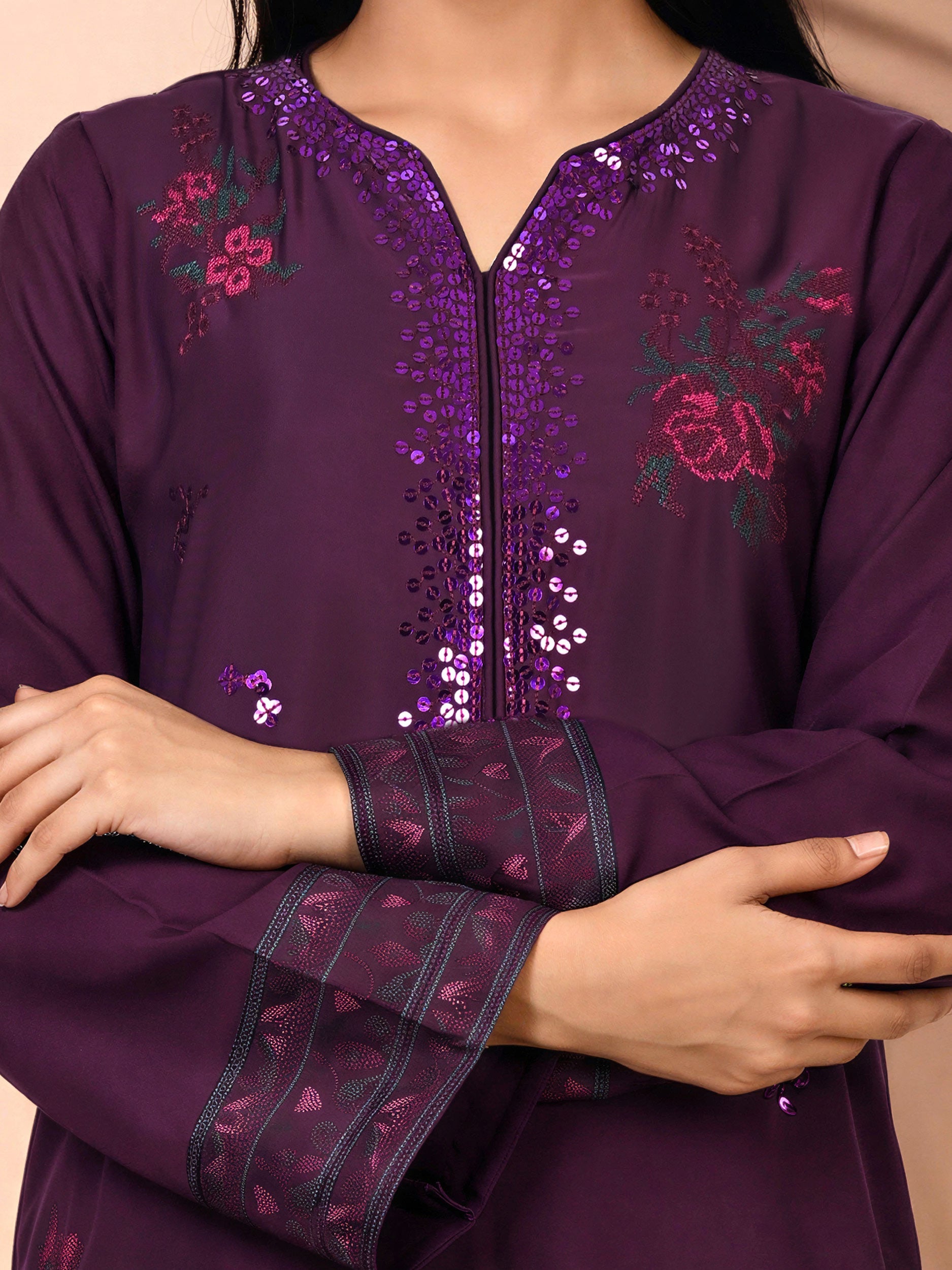 2 Piece Premium Silk Suit- Embroidered (Pret)