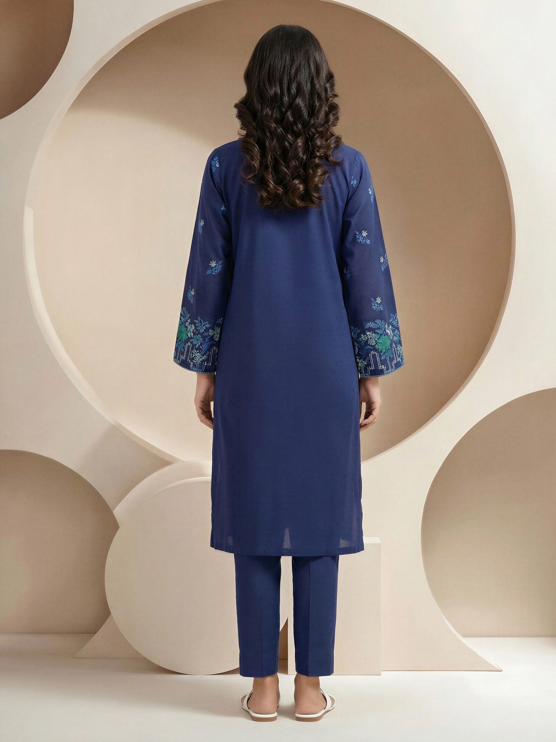2 Piece Satin Suit- Embroidered (Pret)