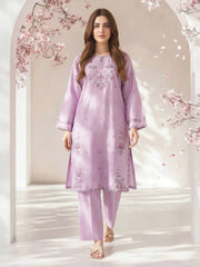 2 Piece Lawn Slub Suit- Embroidered (Pret)