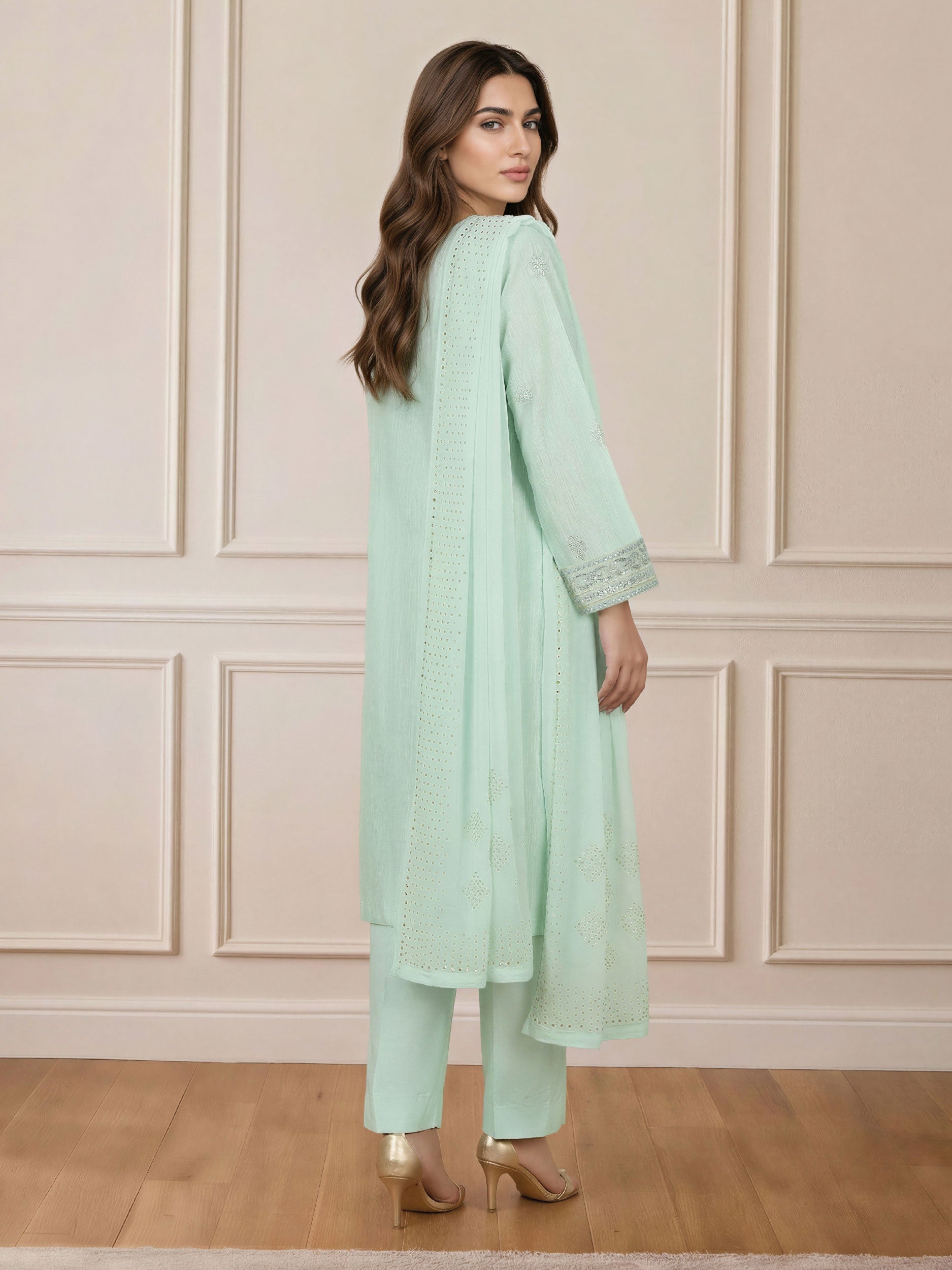3 Piece Lawn Missouri Suit- Embroidered (Pret)