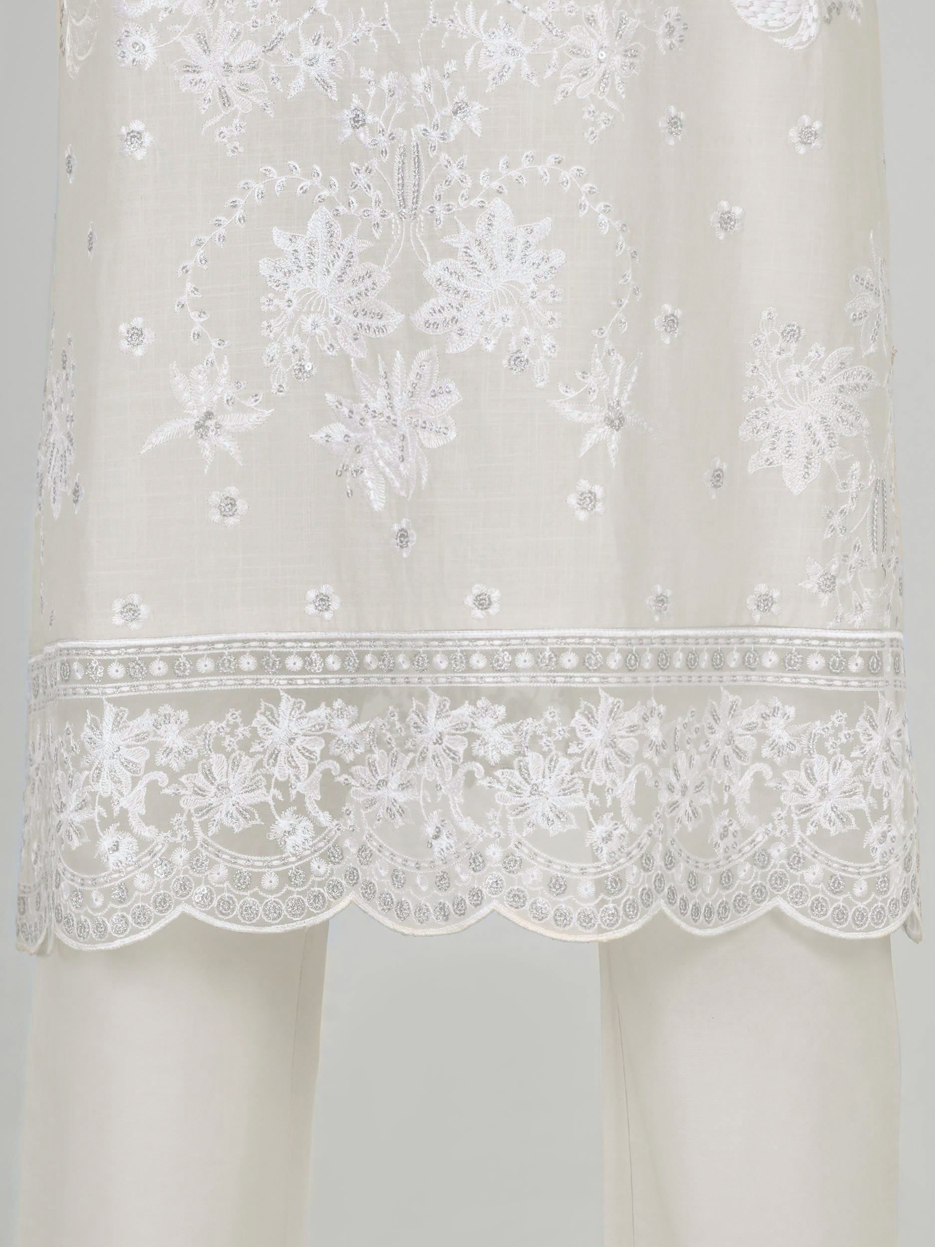 3 Piece Lawn Slub Suit- Embroidered (Pret)