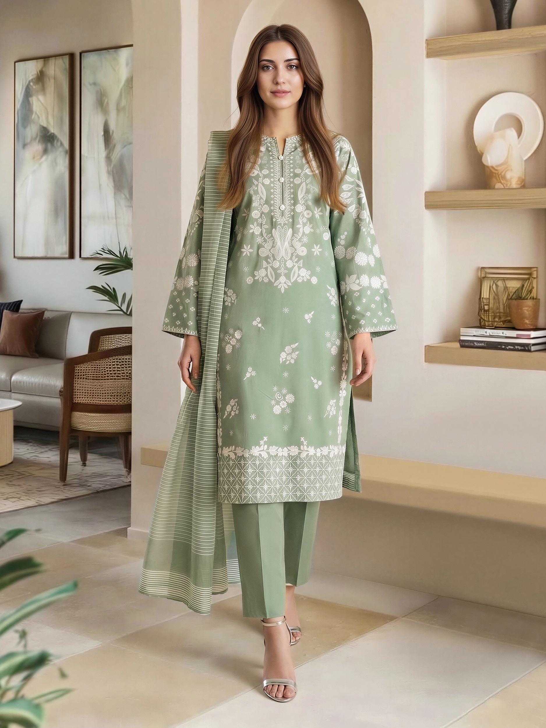 3 Piece Lawn Suit (Pret)