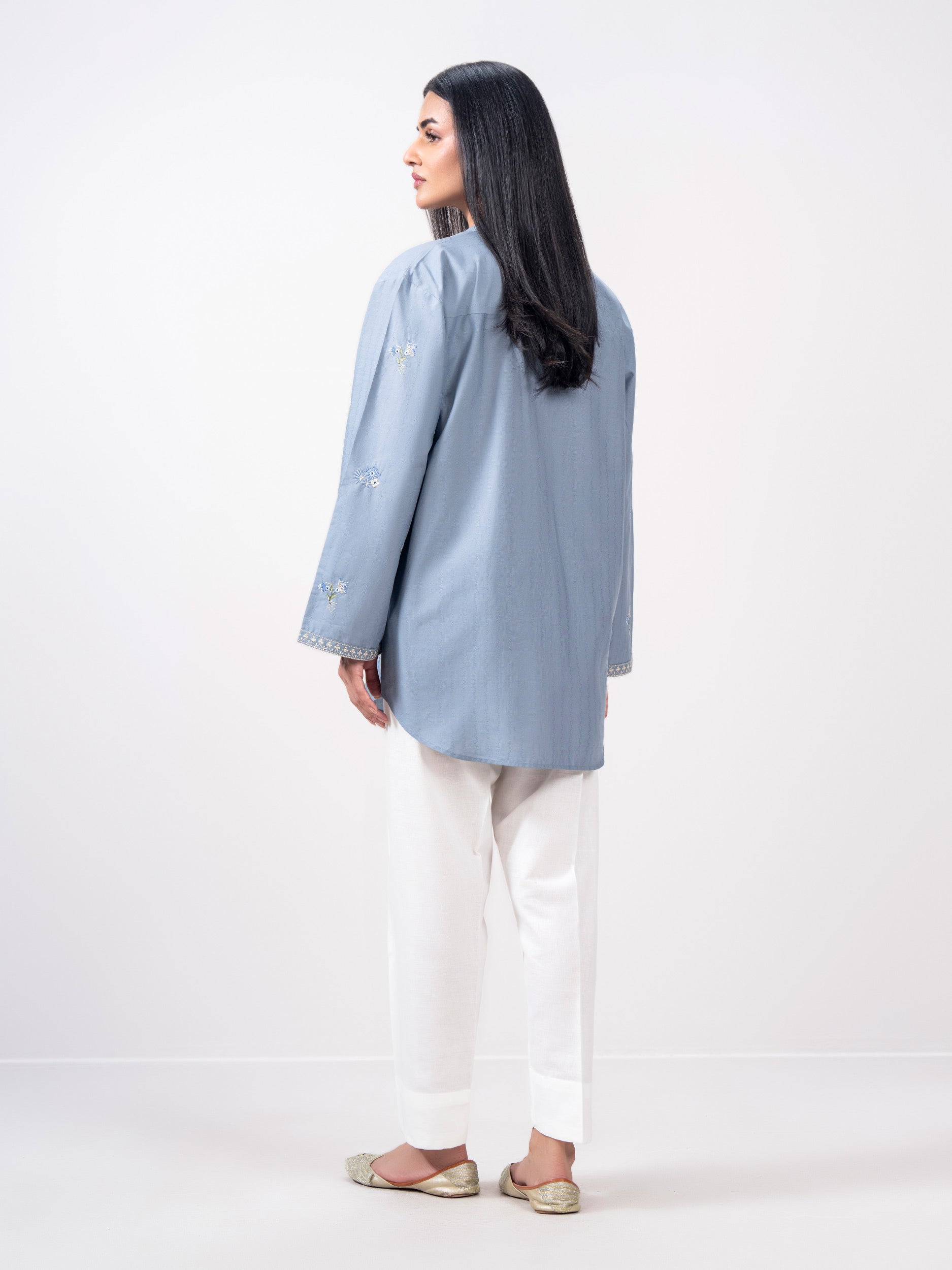 Dobby Kurti- Embroidered (Pret)