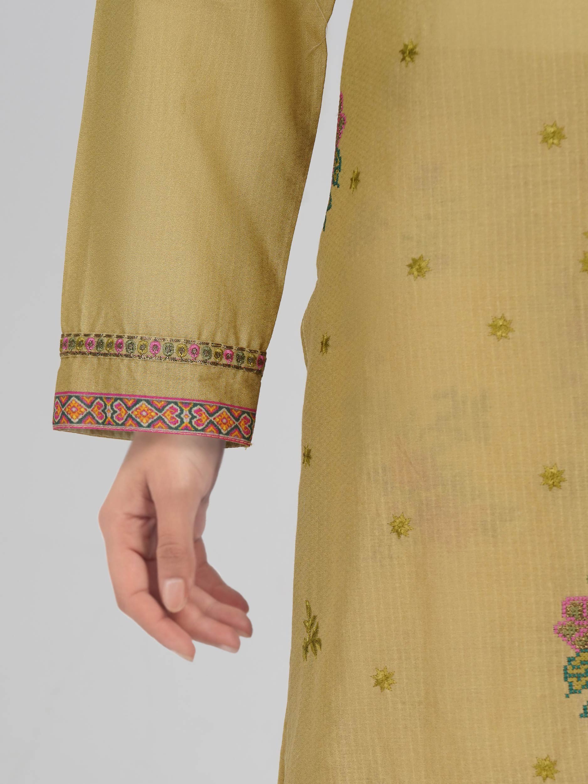 3 Piece Dobby Suit- Embroidered (Pret)