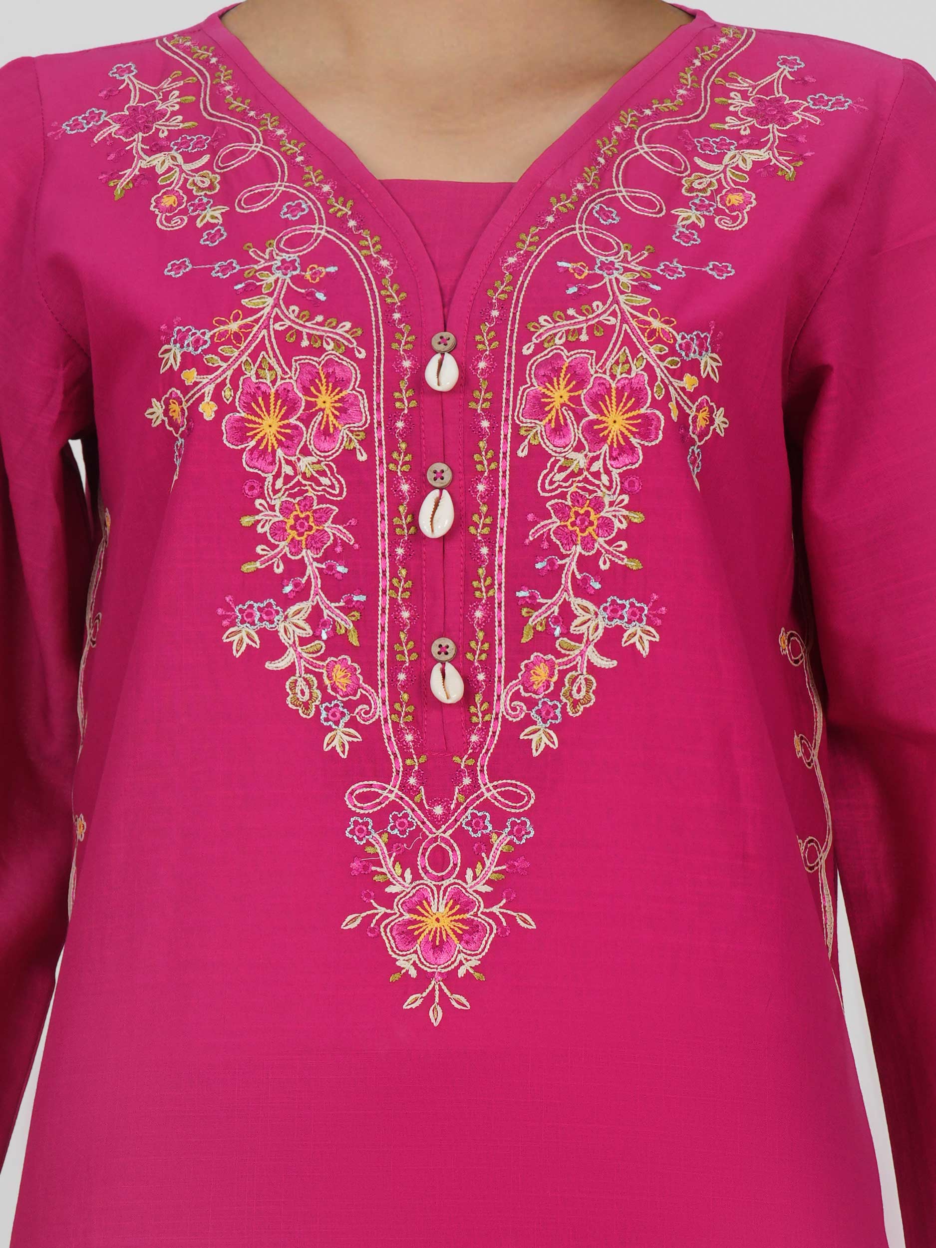 2 Piece Lawn Slub Suit- Embroidered (Pret)
