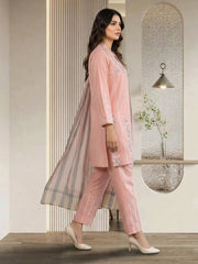 3 Piece Dobby Suit- Embroidered (Pret)