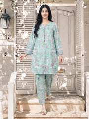 2 Piece Lawn Slub Suit- Embroidered (Pret)
