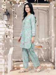 2 Piece Lawn Slub Suit- Embroidered (Pret)