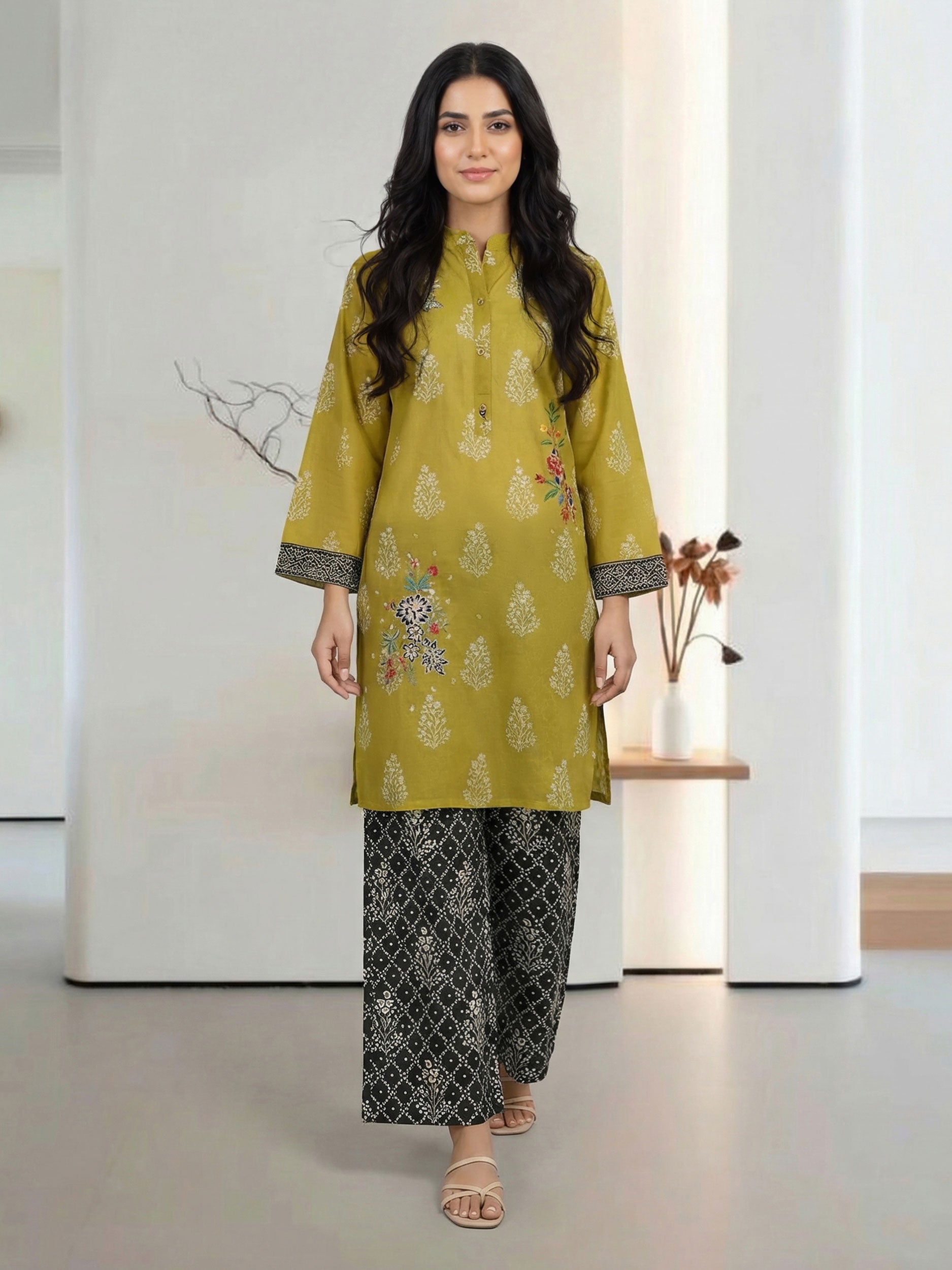 2 Piece Lawn Suit- Embroidered (Pret)