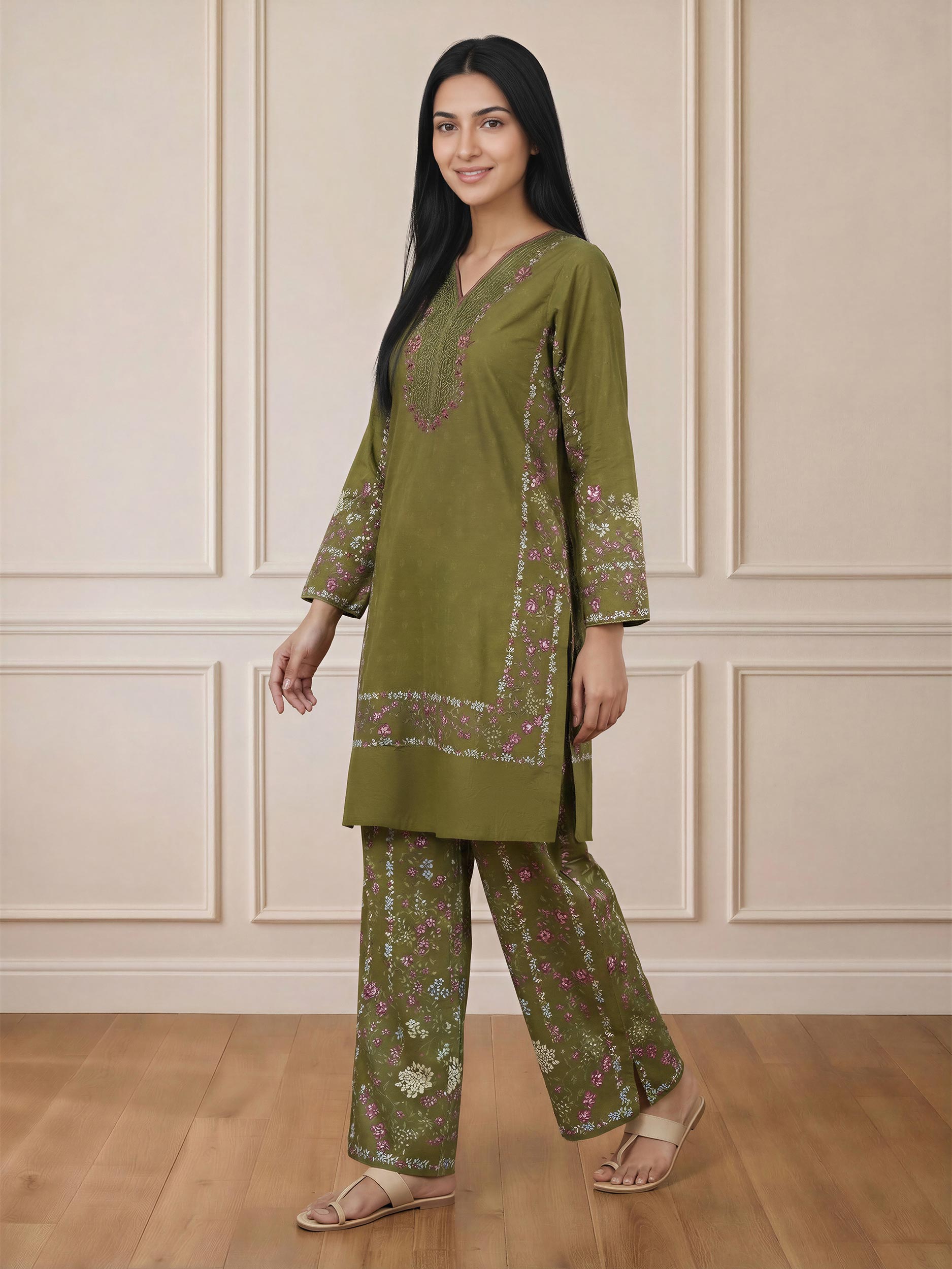 2 Piece Lawn Suit- Embroidered (Pret)